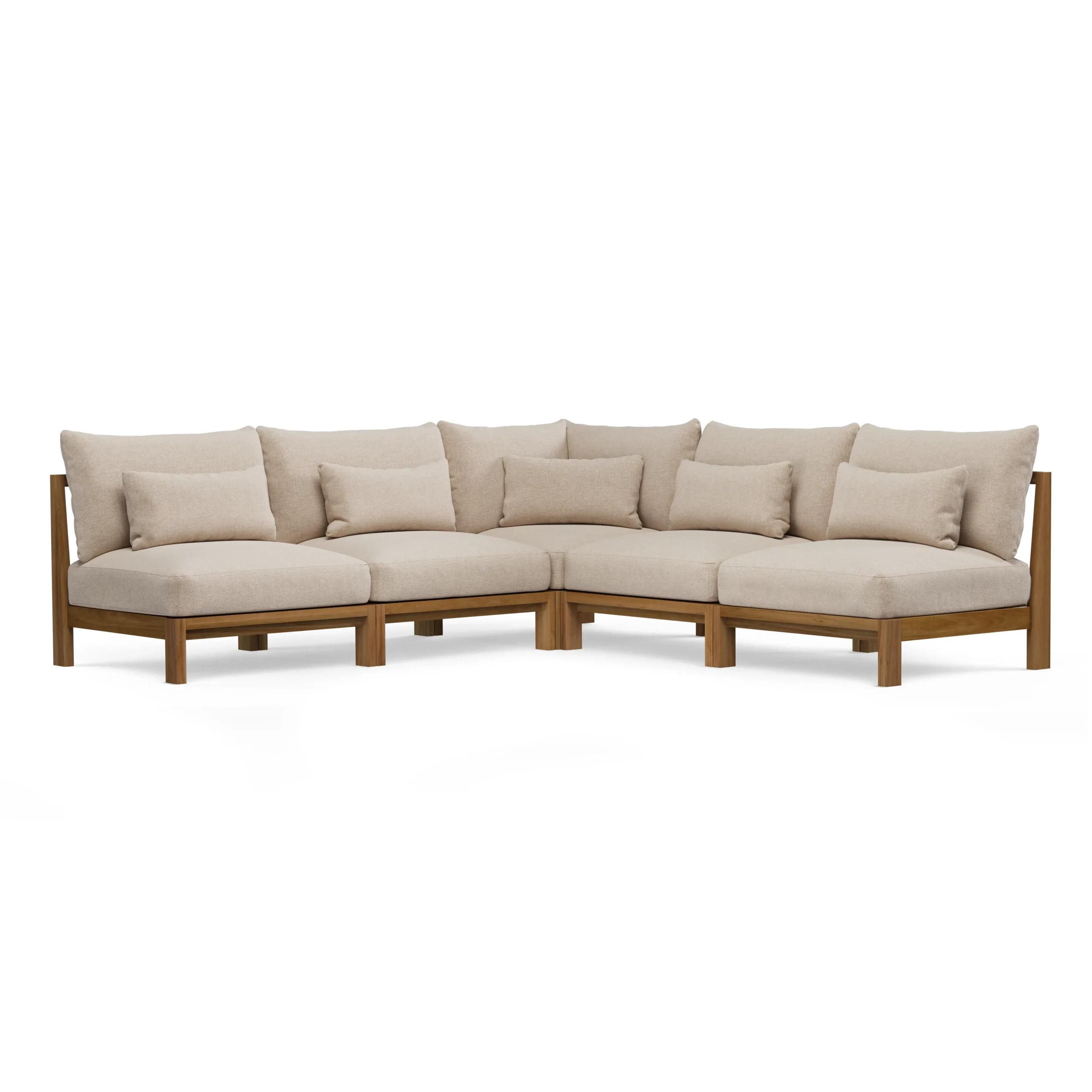 Cove 102.75_ Outdoor Armless Modular Sectional - Basket Beige - Image 7