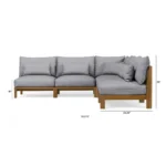 Cove 102.75_ Outdoor Armless Modular Sectional - Basket Gray