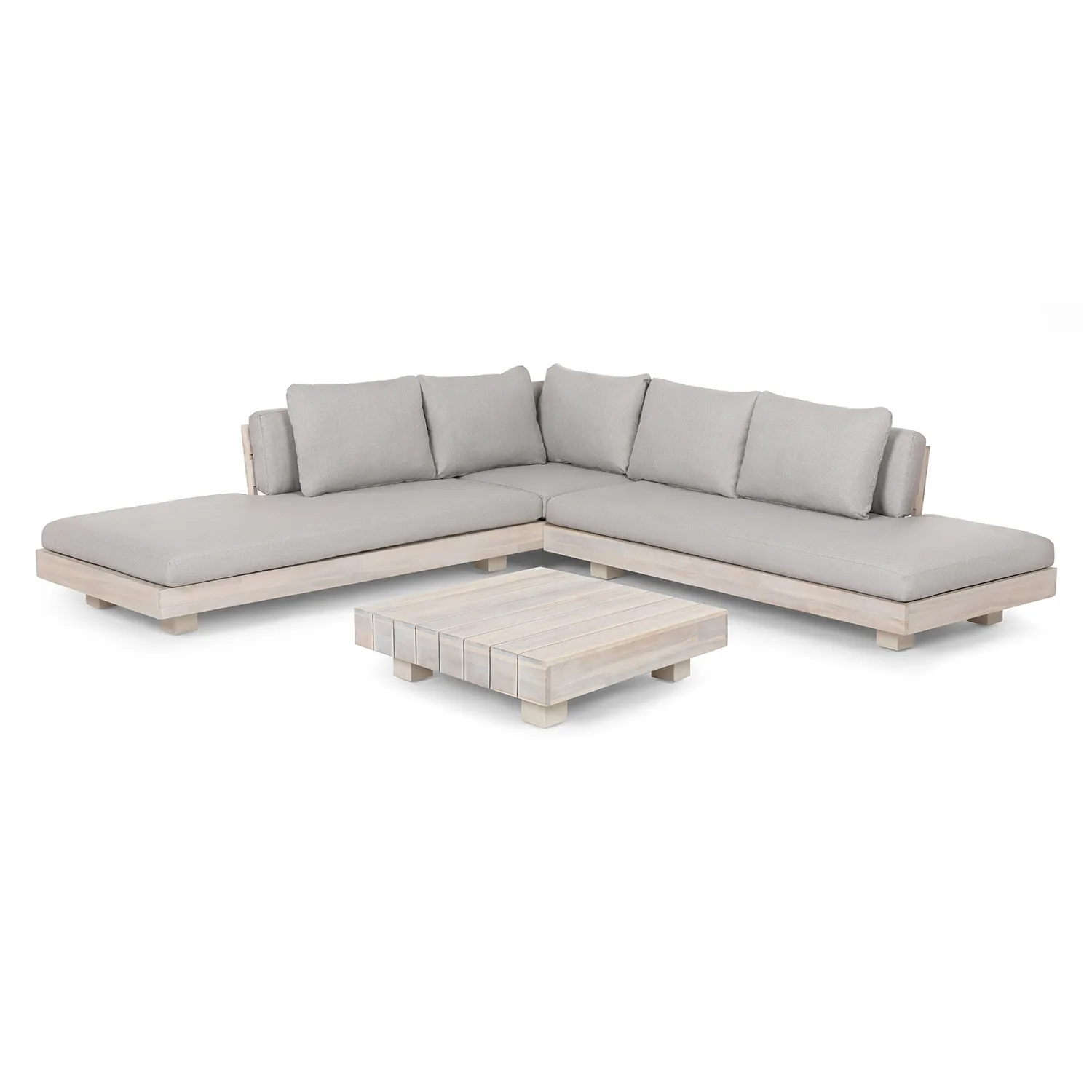 Lubek 100.5_ Outdoor Low Corner Sectional Set - Beach Sand - Image 12
