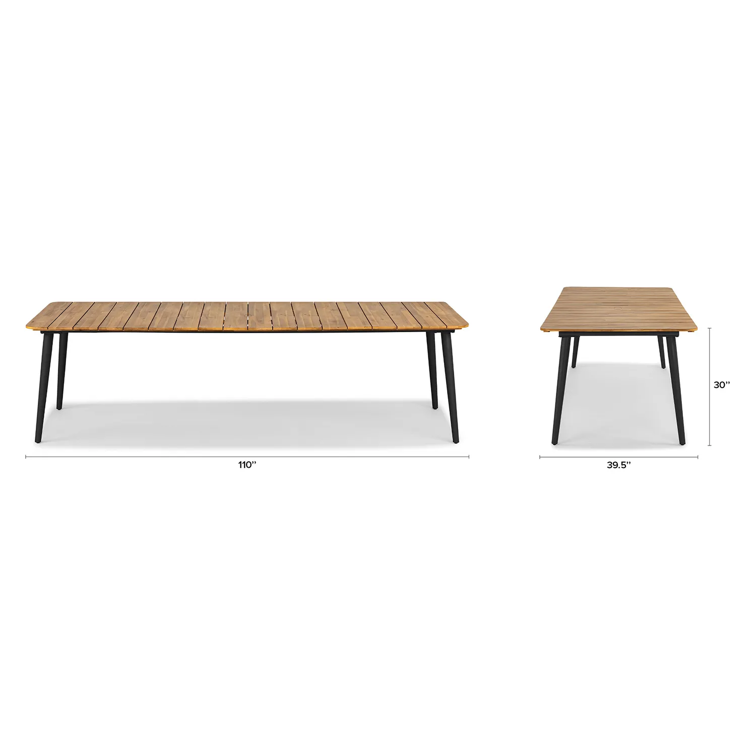 Latta 110_ Outdoor Dining Table - Slate Gray - Image 2