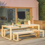 Lubek 94.5_ Outdoor Dining Set - Byron Gray