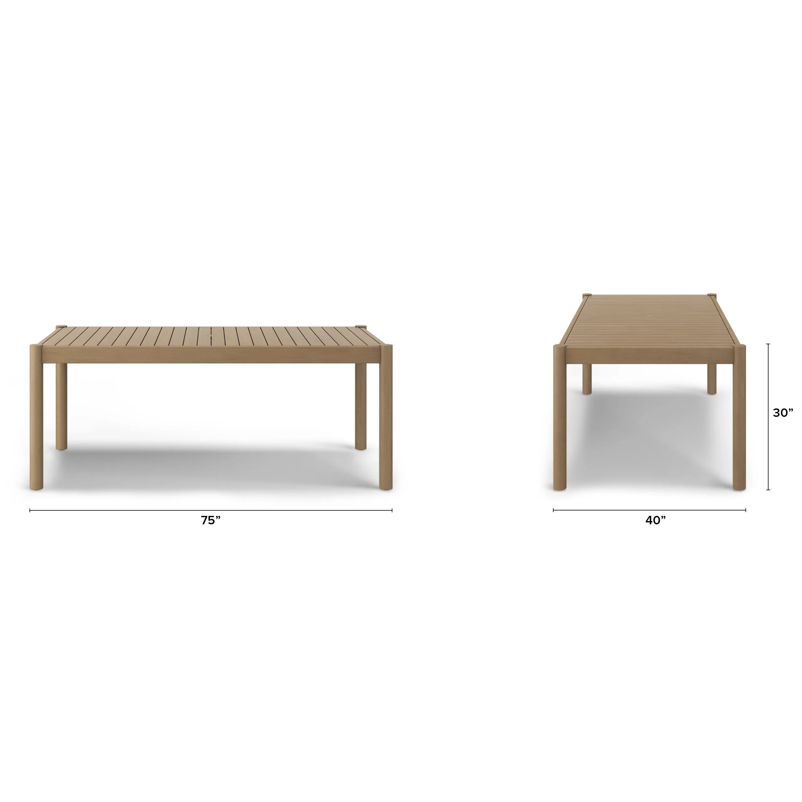 Rosa 75_ Outdoor Dining Table - Eucalyptus - Image 2