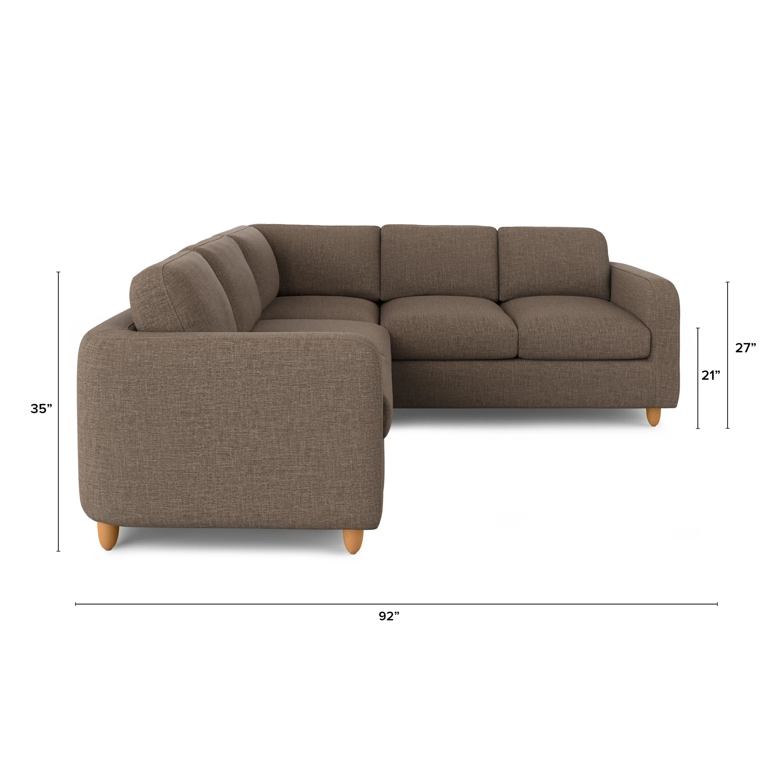 Vati 92_ Corner Sectional - Honey Oak and Buckler Brown - Image 2