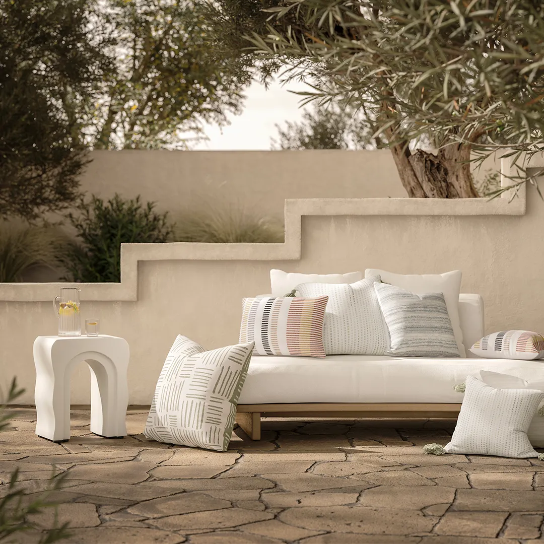 Bixby Outdoor Concrete Side Table - Natural White - Image 4