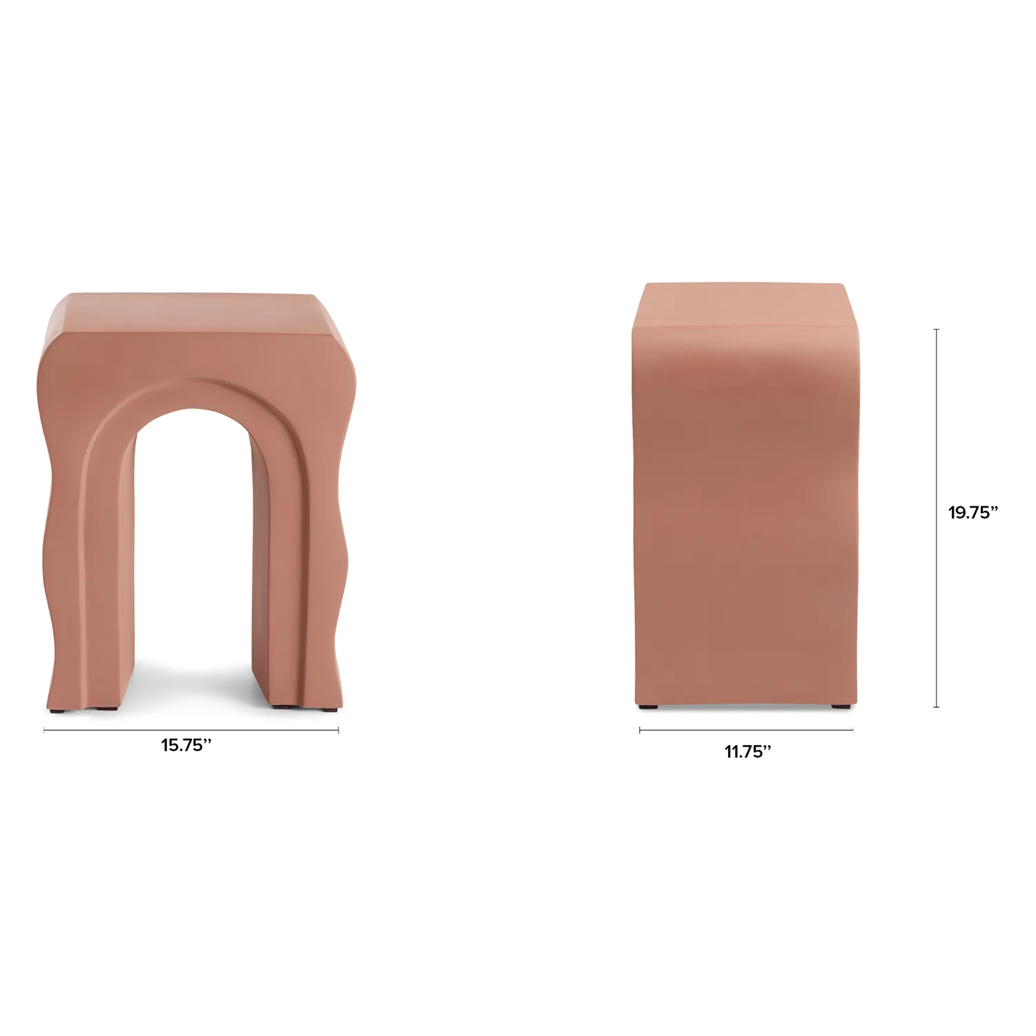 Bixby Outdoor Concrete Side Table - Ochre Brown - Image 2