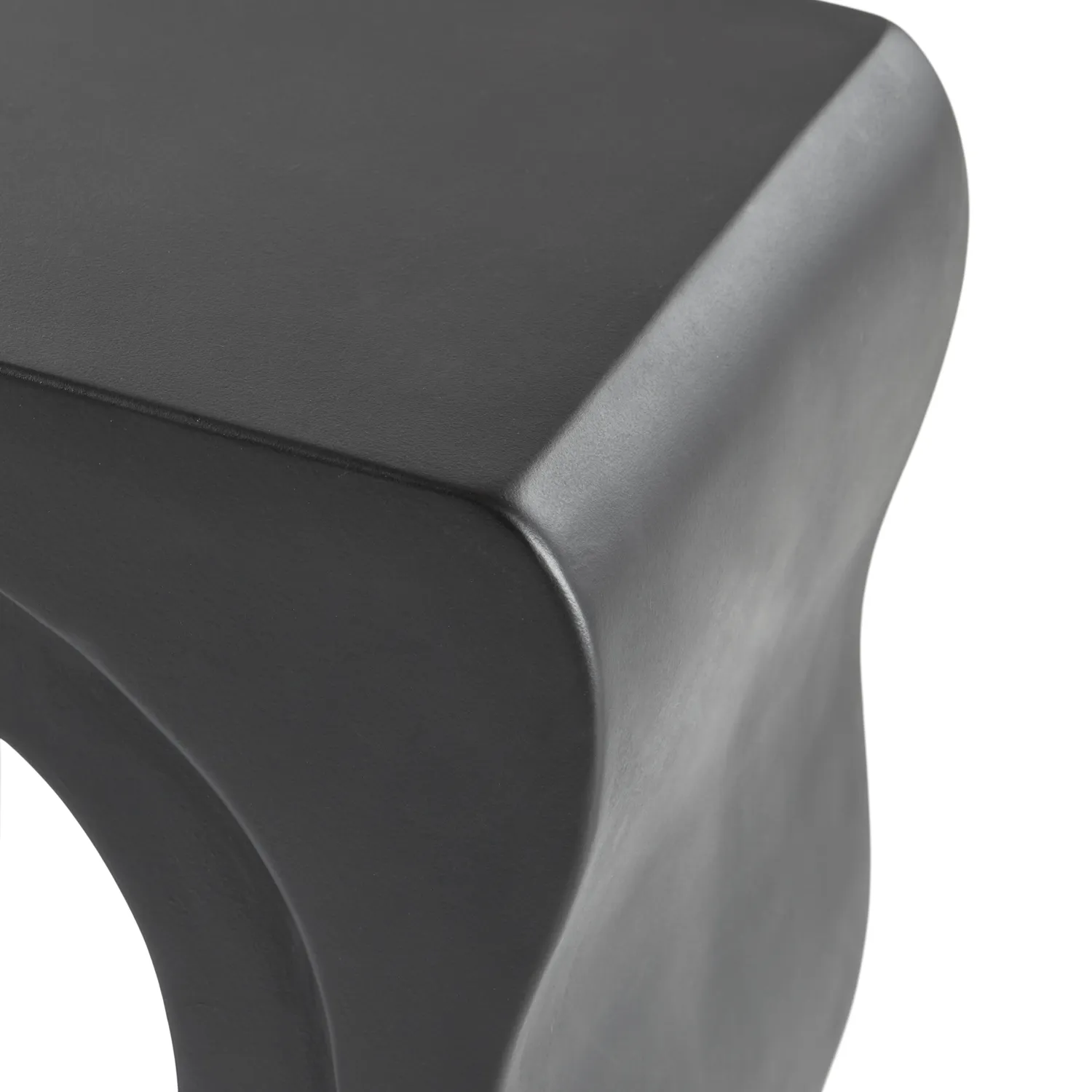 Bixby Outdoor Concrete Side Table - Sea Black - Image 8