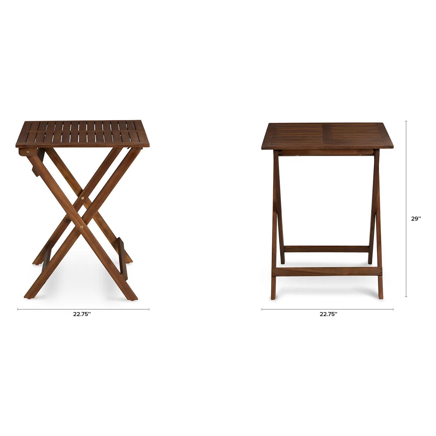 Elanora Outdoor Folding Cafe Table - Dark Acacia - Image 2