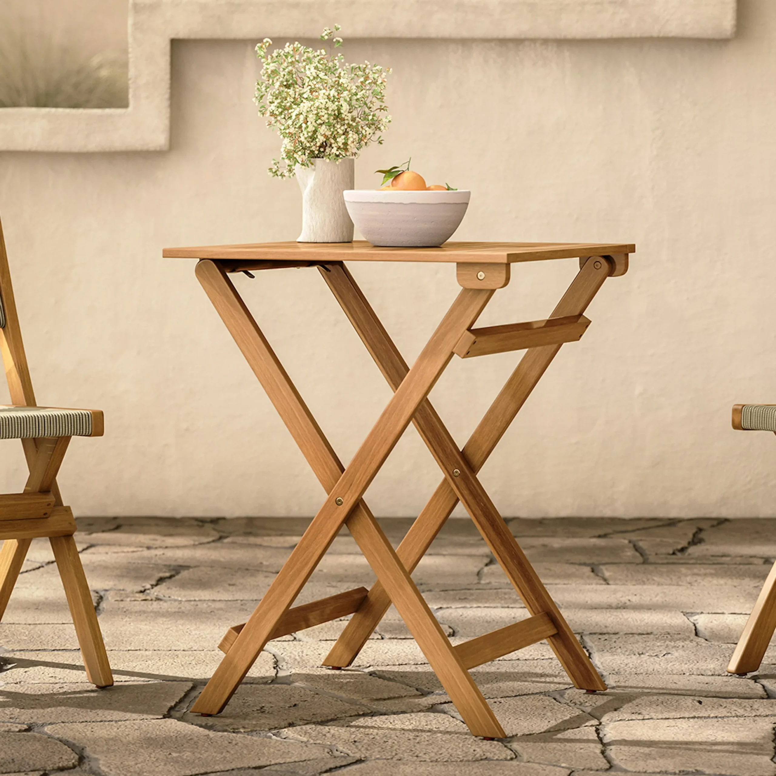 Elanora Outdoor Folding Cafe Table - Light Acacia