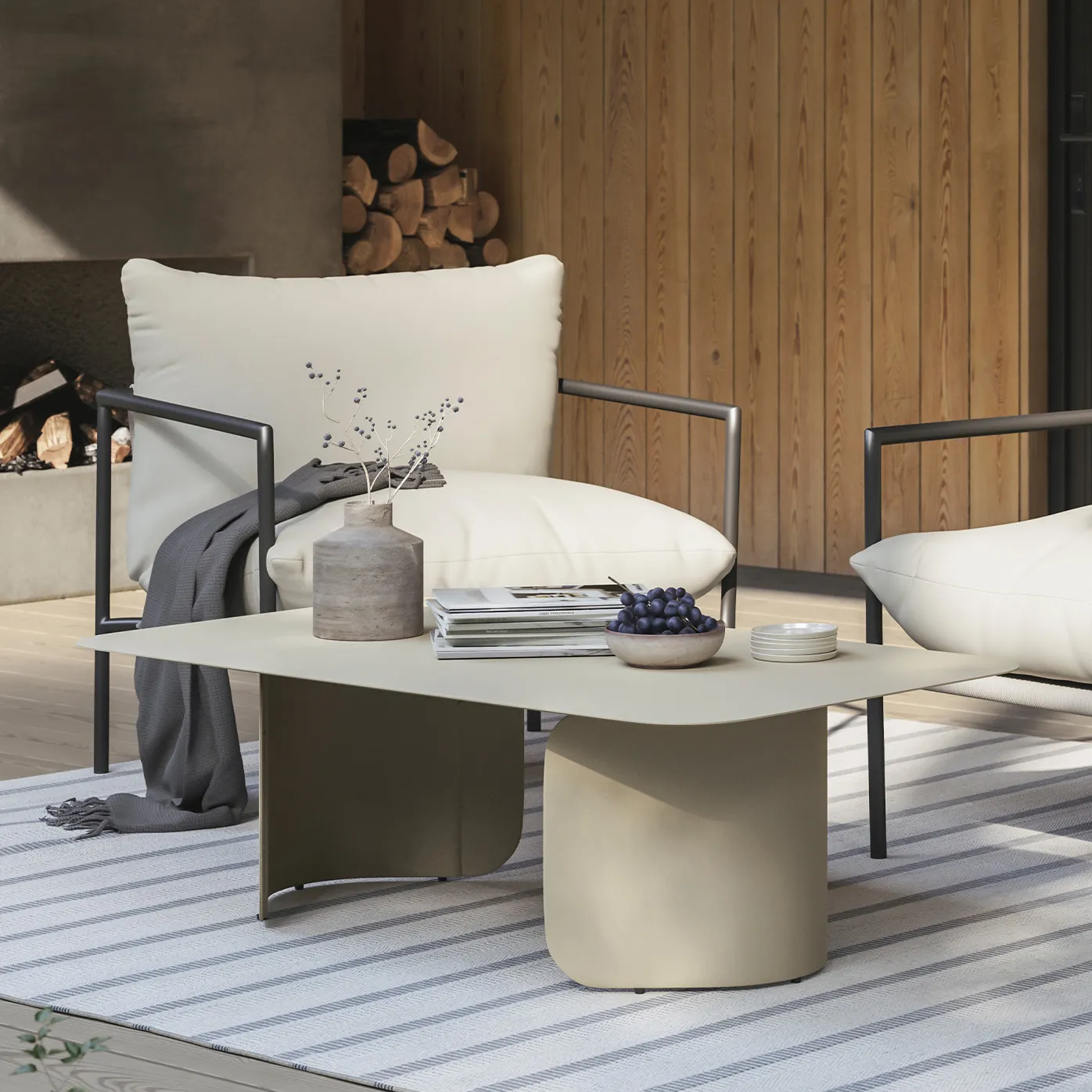 Skane 48_ Outdoor Coffee Table - Taupe - Image 8