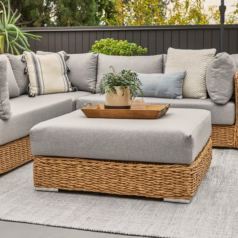 Capra 37.5_ Outdoor Ottoman - Beach Sand