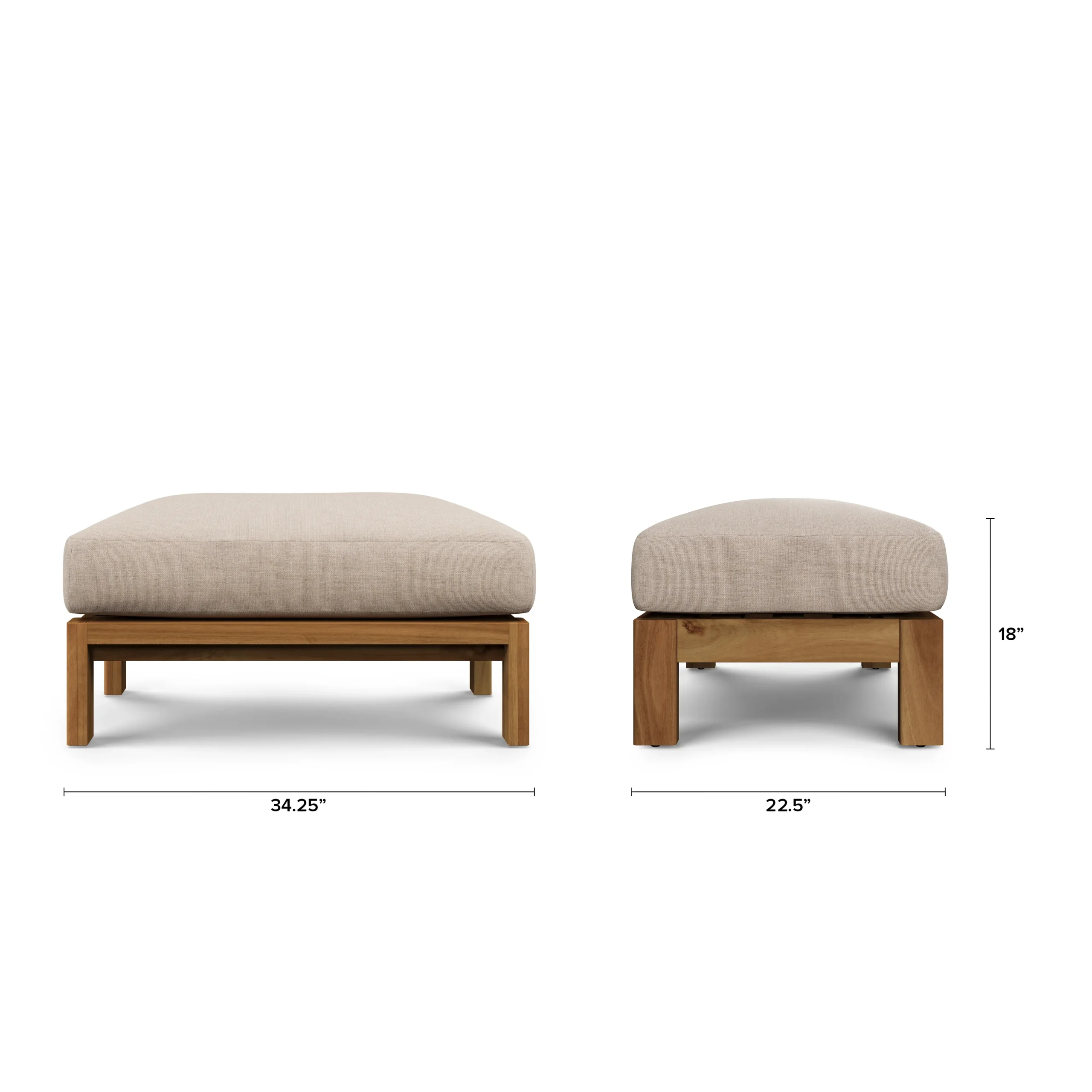 Cove 34.25_ Outdoor Ottoman - Basket Beige - Image 2
