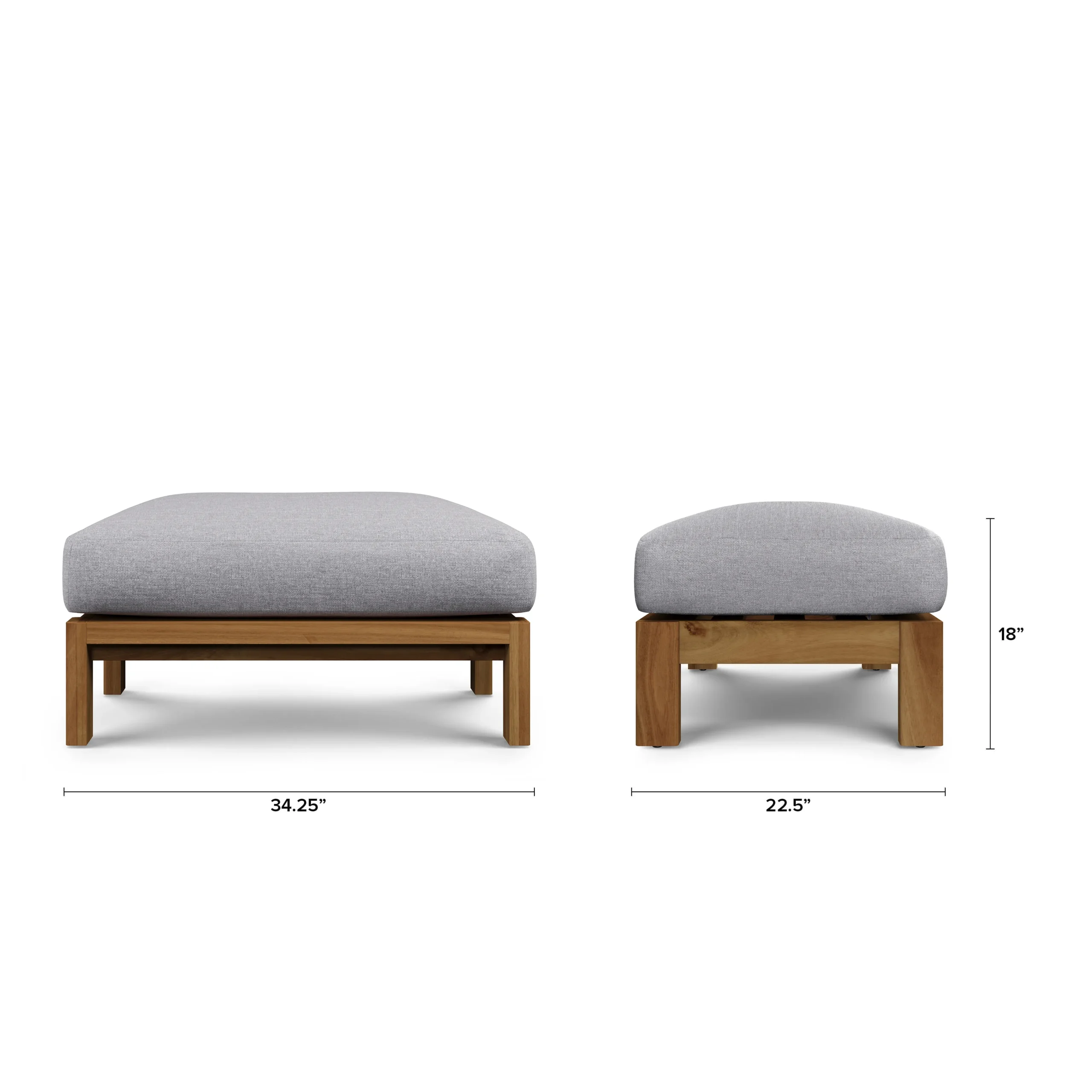 Cove 34.25_ Outdoor Ottoman - Basket Gray - Image 2