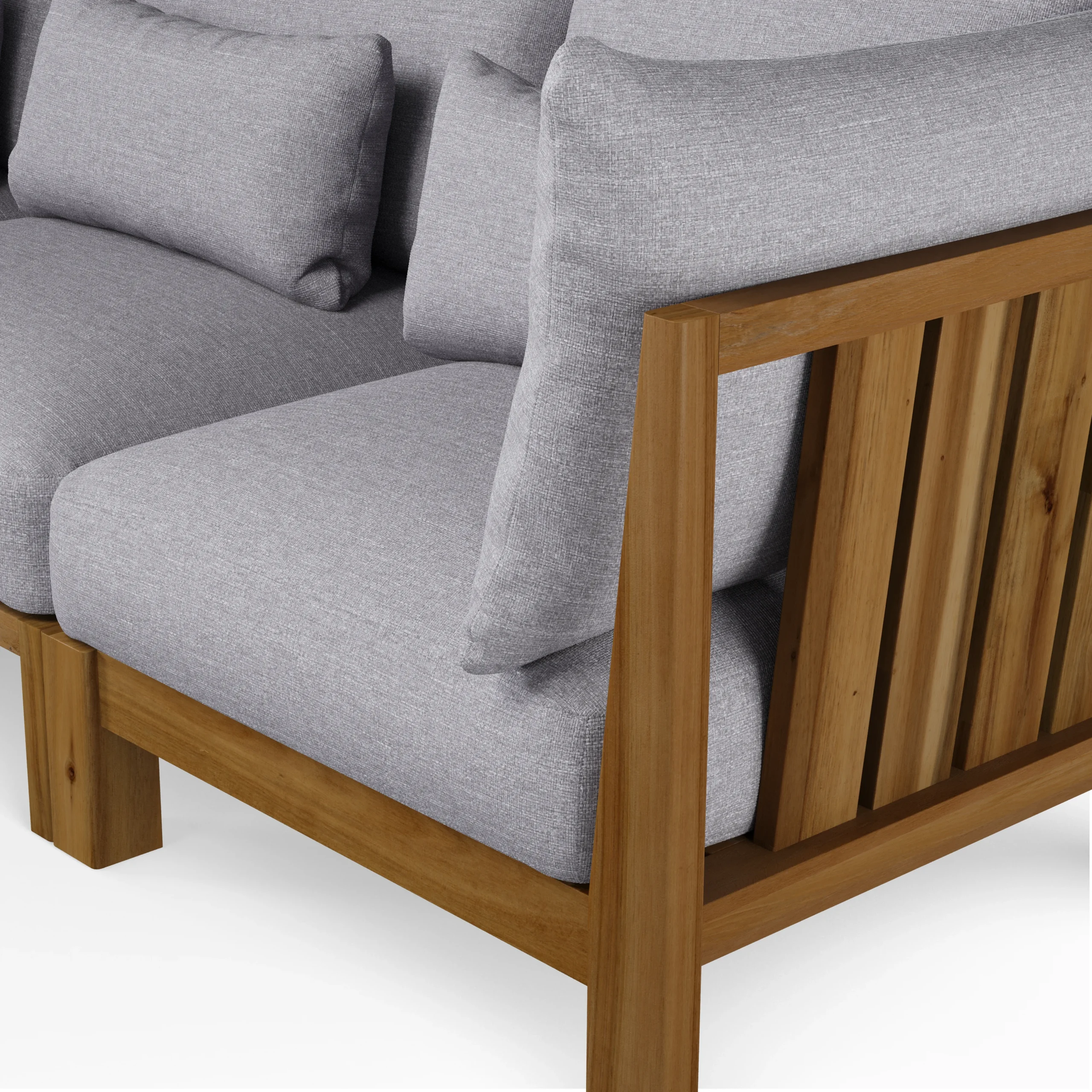 Cove 68.5_ Outdoor Modular Loveseat - Basket Gray - Image 4