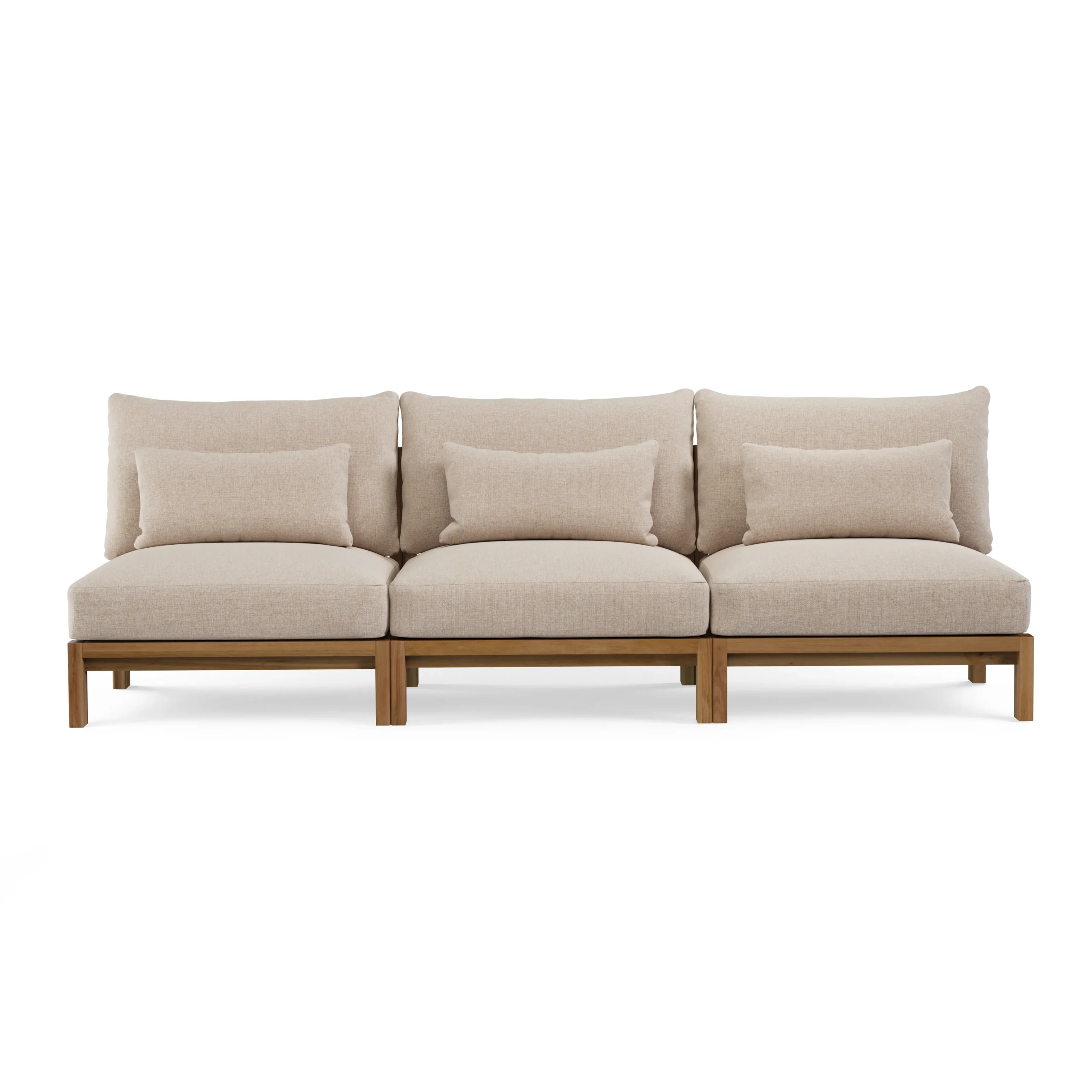 Cove 102.75_ Outdoor Armless Modular Sofa - Basket Beige - Image 4