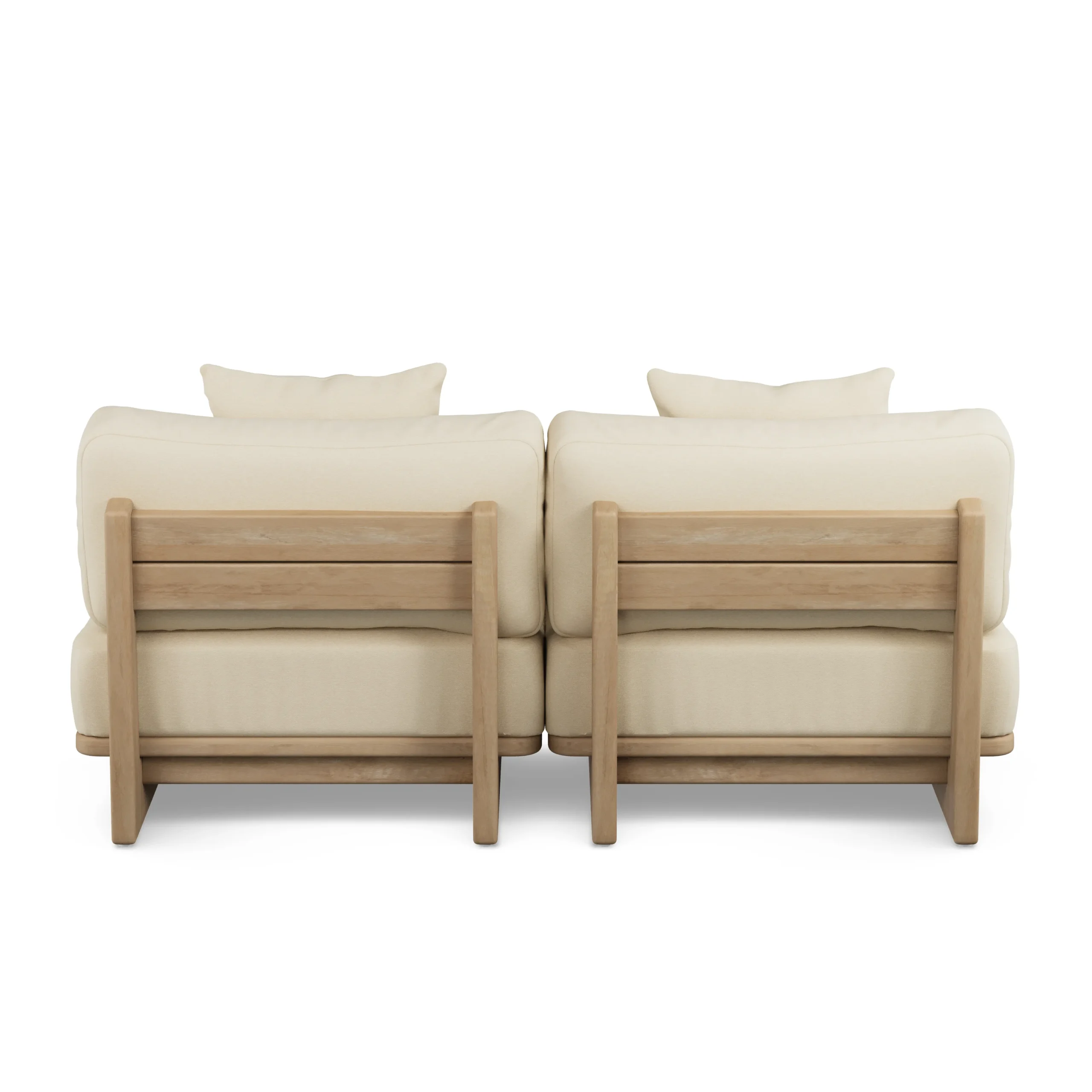 Daphne 68_ Outdoor Armless Modular Loveseat - Dravite Ivory - Image 8