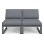 Kezia 56_ Outdoor Armless Modular Loveseat - Whale Gray