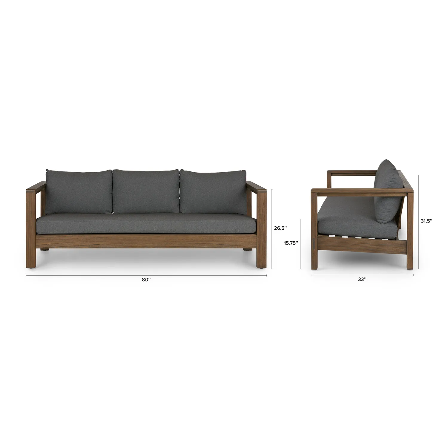 Palmera 80_ Outdoor Sofa - Dravite Black - Image 2