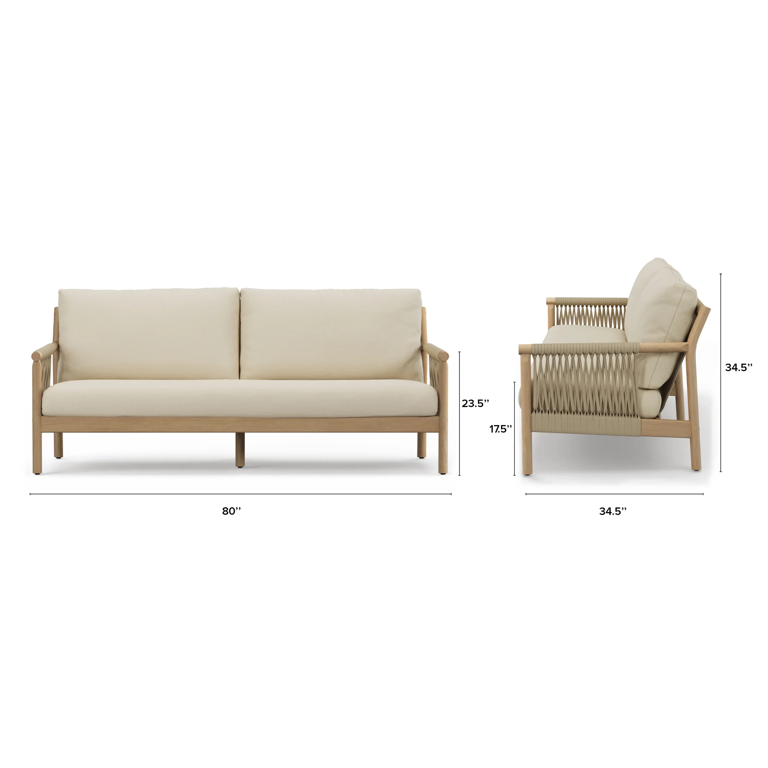 Rosa 80_ Outdoor Sofa - Dravite Ivory - Image 2
