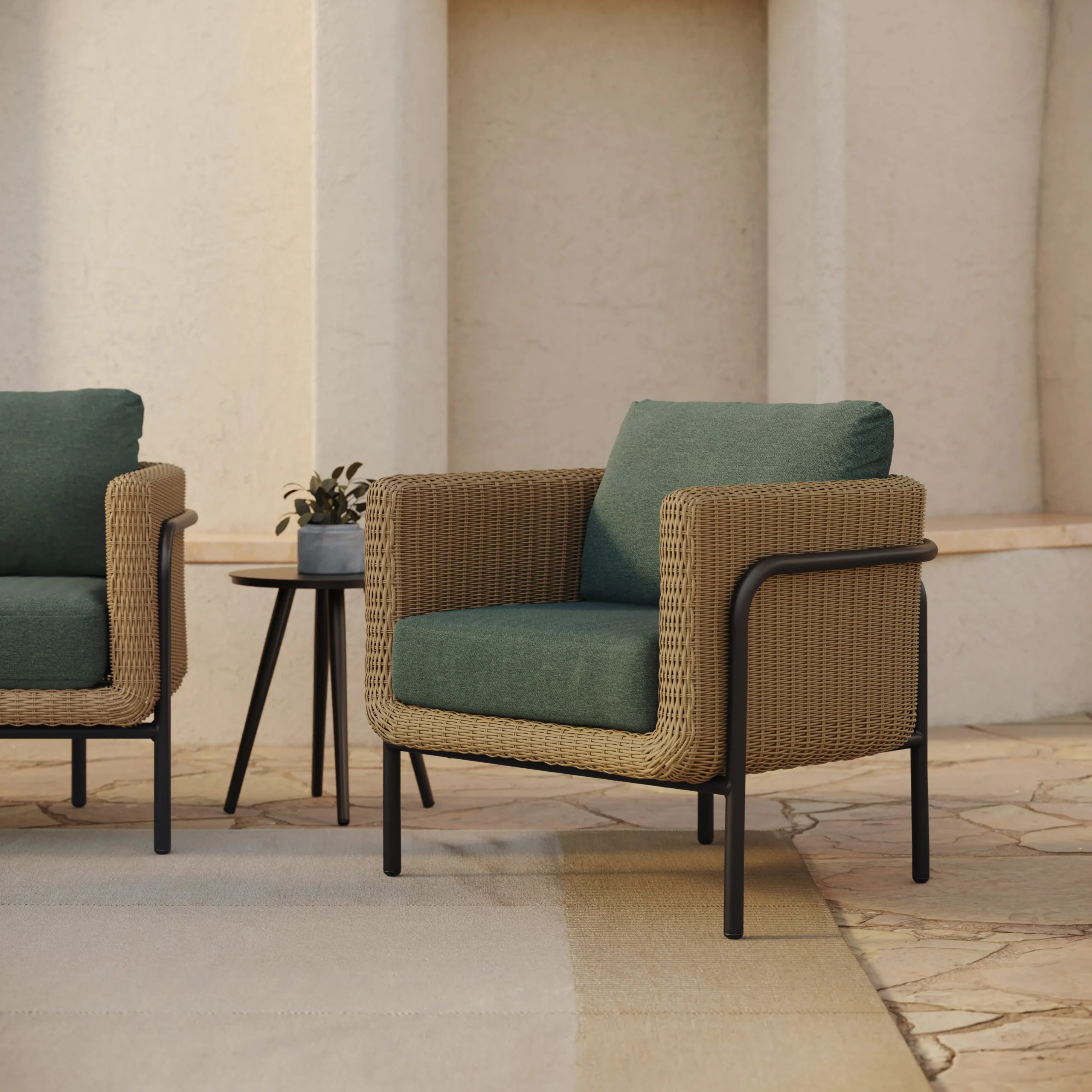 Aby 33_ Outdoor Lounge Chair - Dravite Green