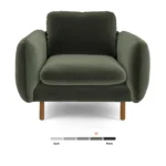 Sanders 37_ Velvet Lounge Chair - Plush Pacific Green