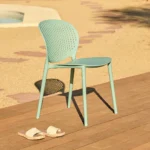 Dot Outdoor Stackable Dining Chair - Malibu Aqua