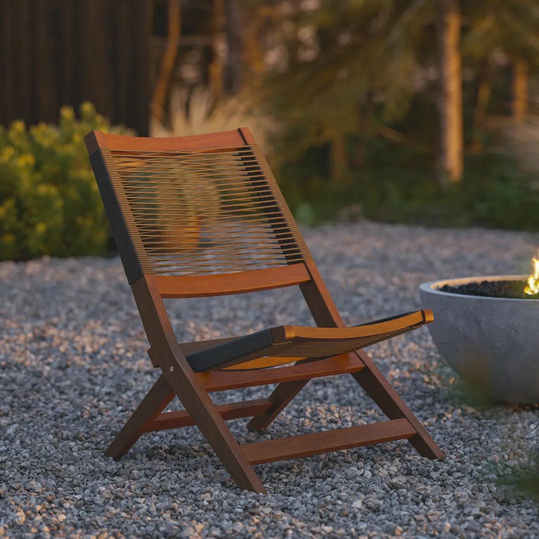 Santo 25.5_ Outdoor Folding Lounge Chair - Charcoal