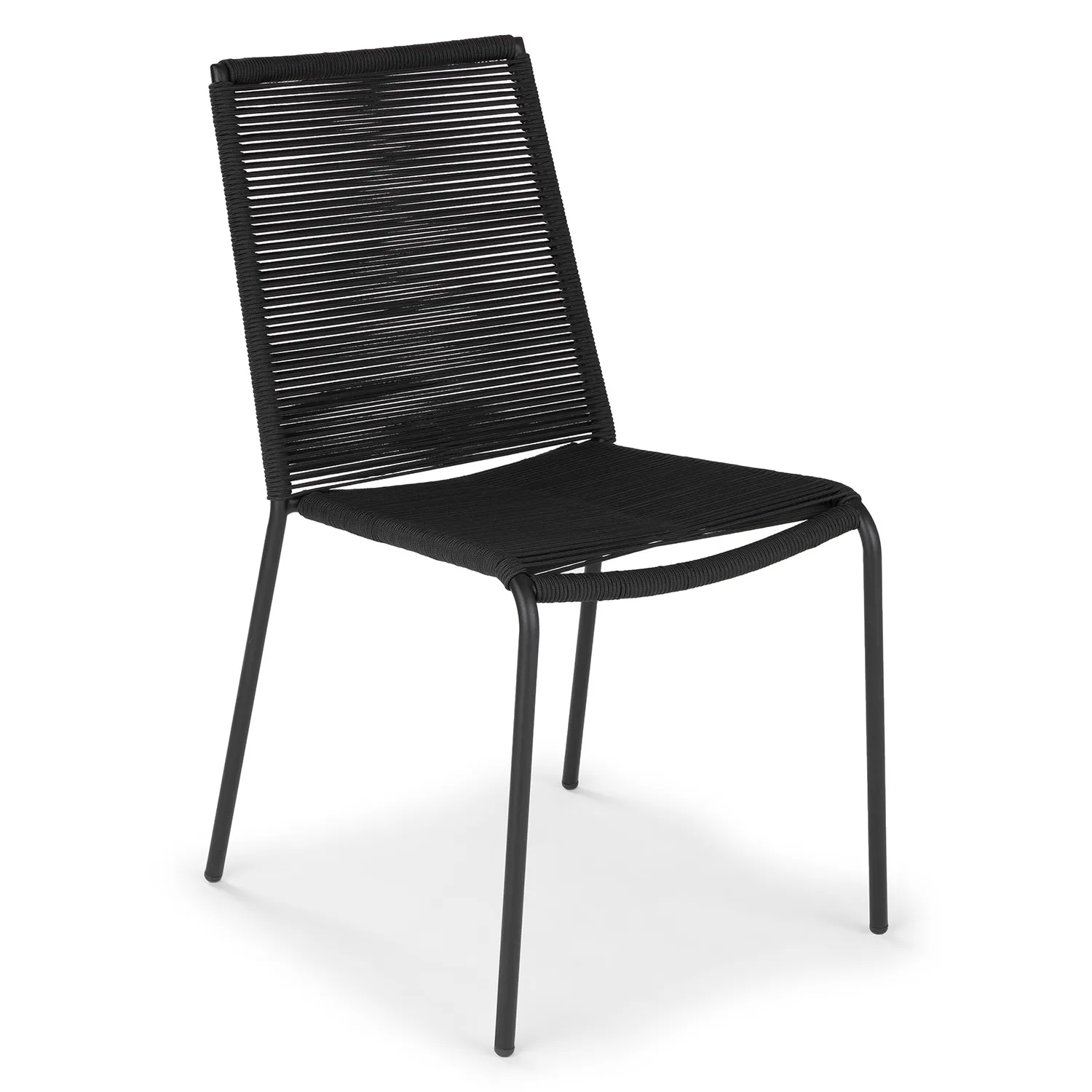 Zina Outdoor Stackable Dining Chair - Ember Black - Image 9