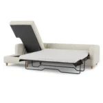 Vati 114_ Left Storage Sleeper Sectional - Natural Oak and Buckler Ivory