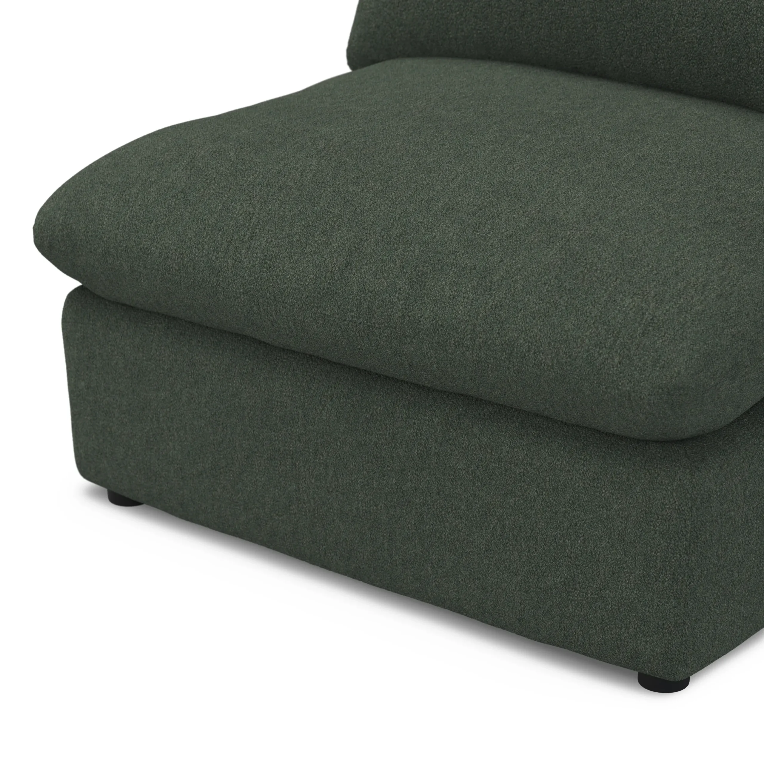 Leigh 39.5_ Armless Chair Module - Green Wool Bouclé - Image 9
