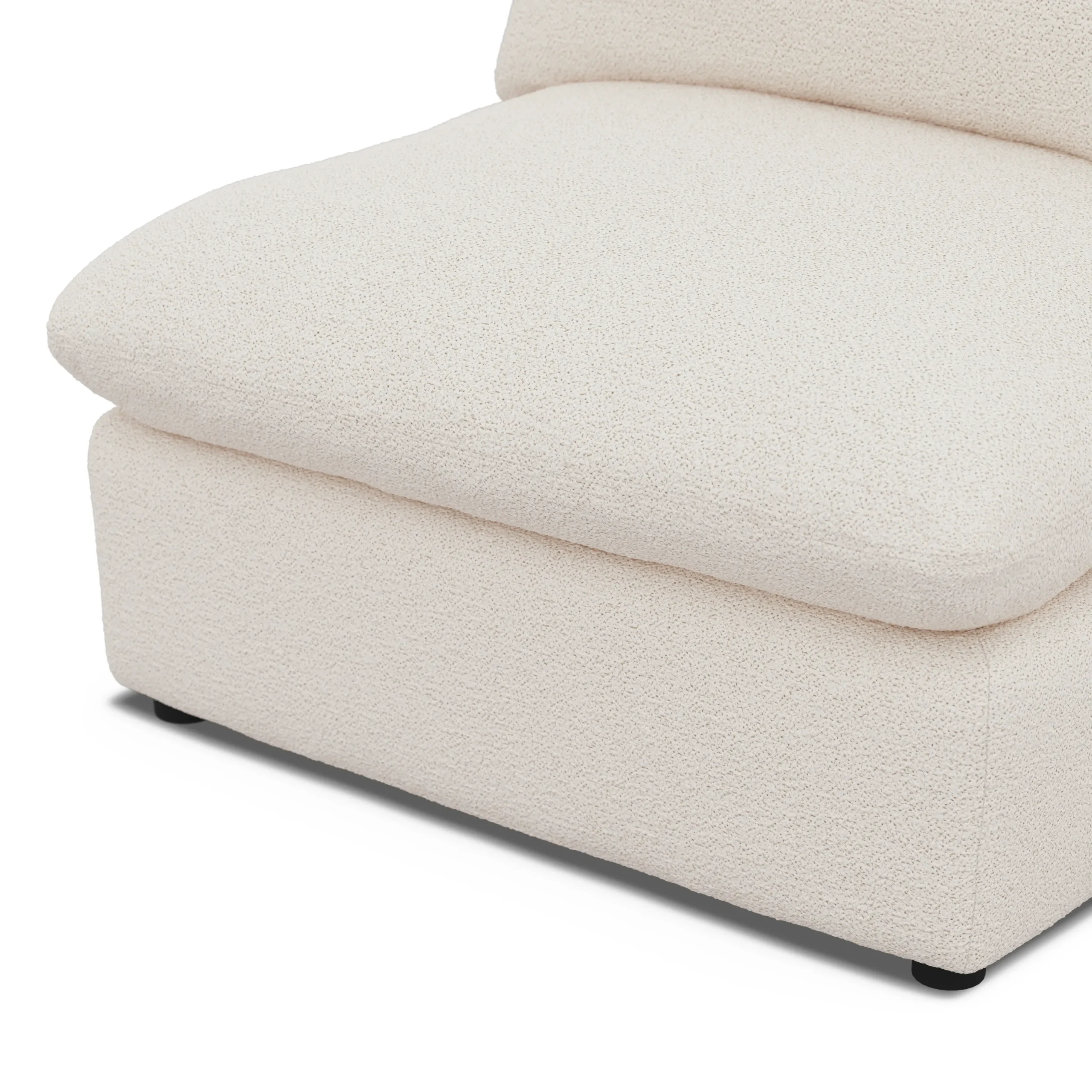 Leigh 39.5_ Armless Chair Module - Ivory Wool Bouclé - Image 7