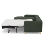 Vati 114_ Left Storage Sleeper Sectional - Natural Oak and Green Wool Bouclé