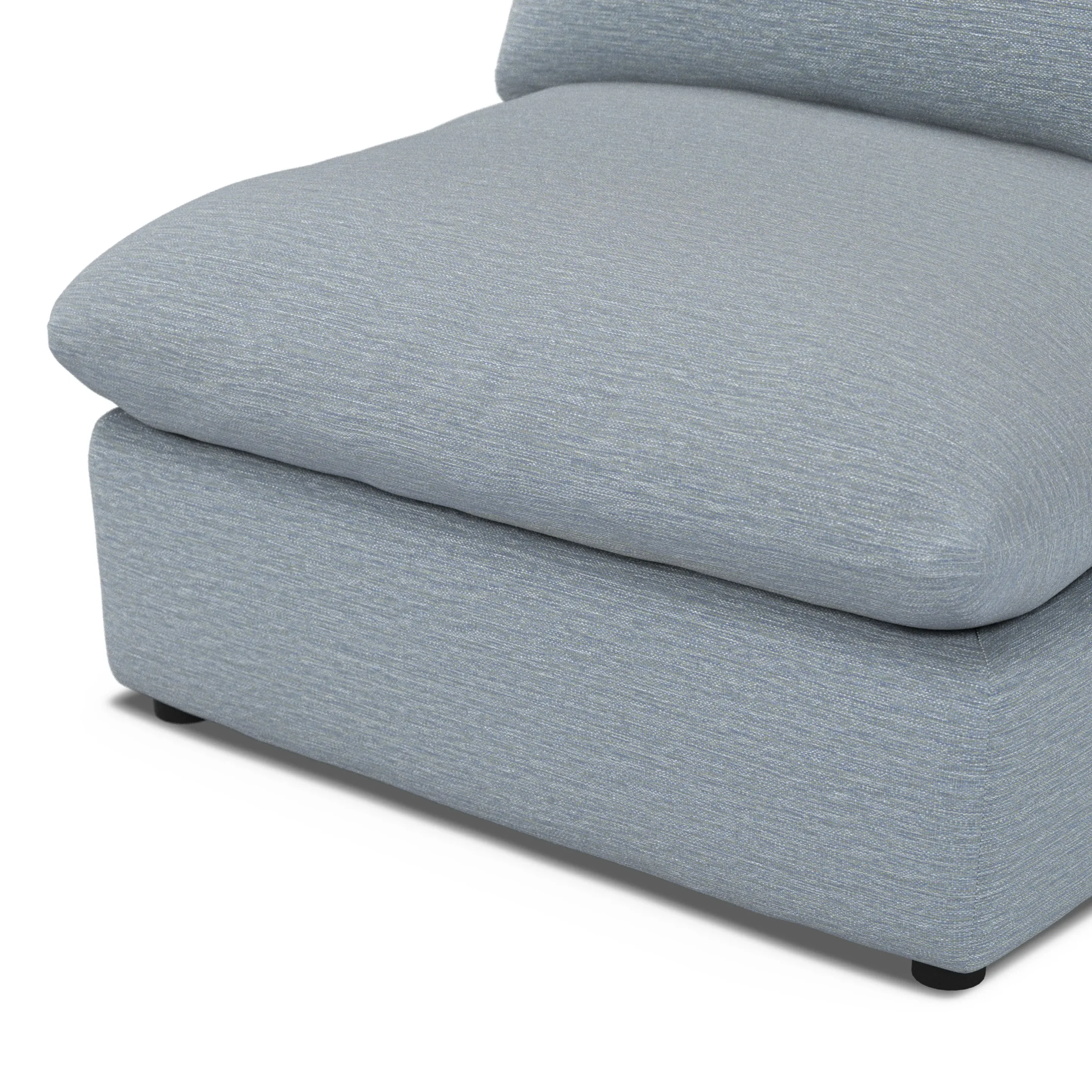 Leigh 39.5_ Armless Chair Module - Silver Light Blue - Image 7