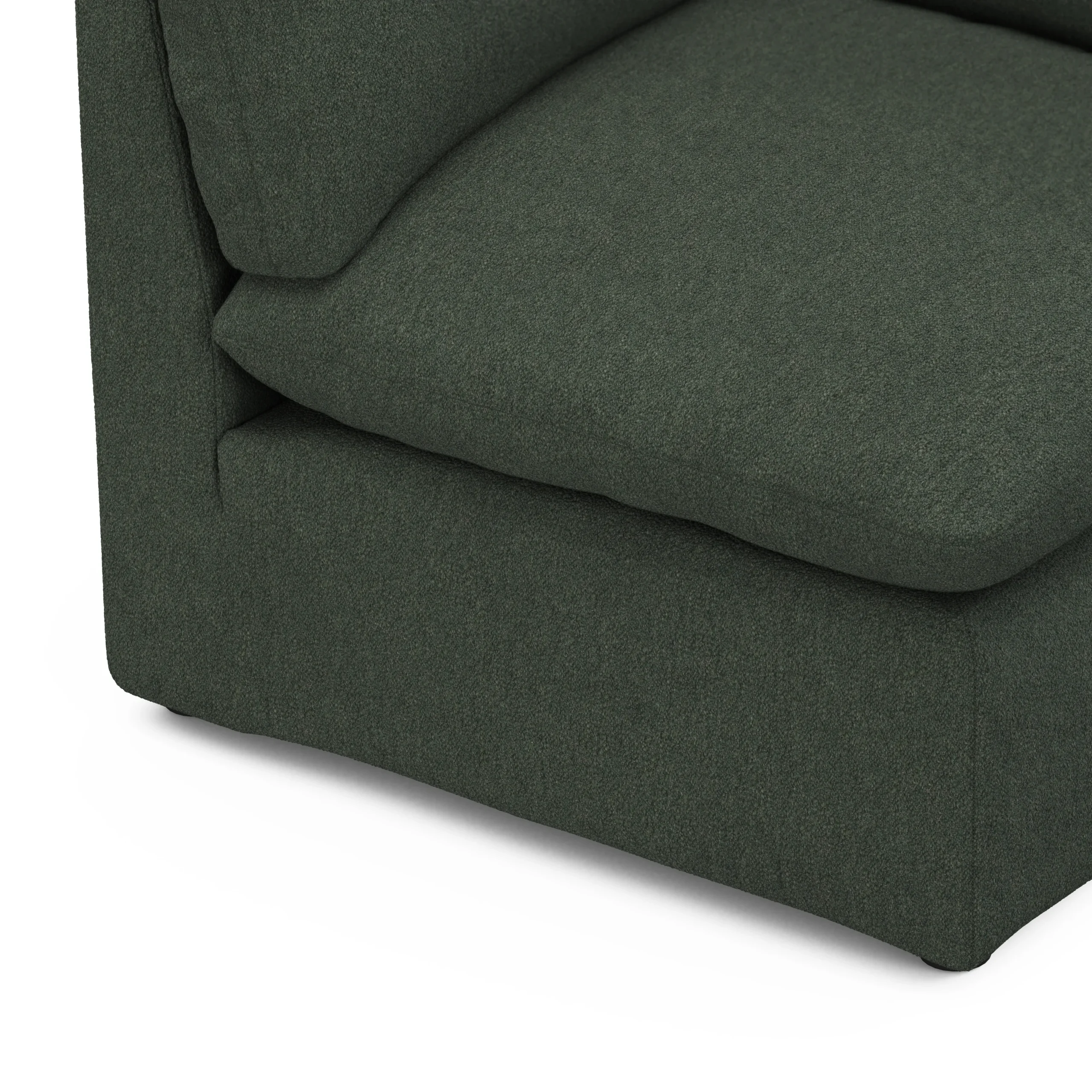 Leigh 41_ Corner Chair Module - Green Wool Bouclé - Image 7