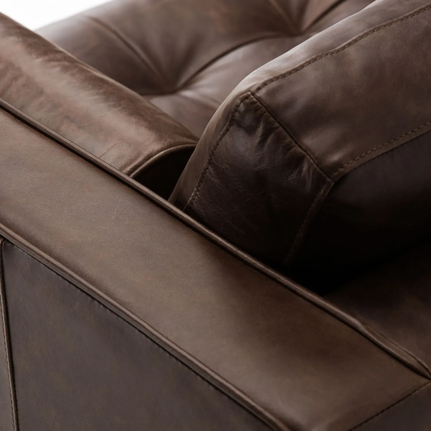 Sven 42_ Tufted Leather Lounge Chair - Charme Chocolat - Image 6