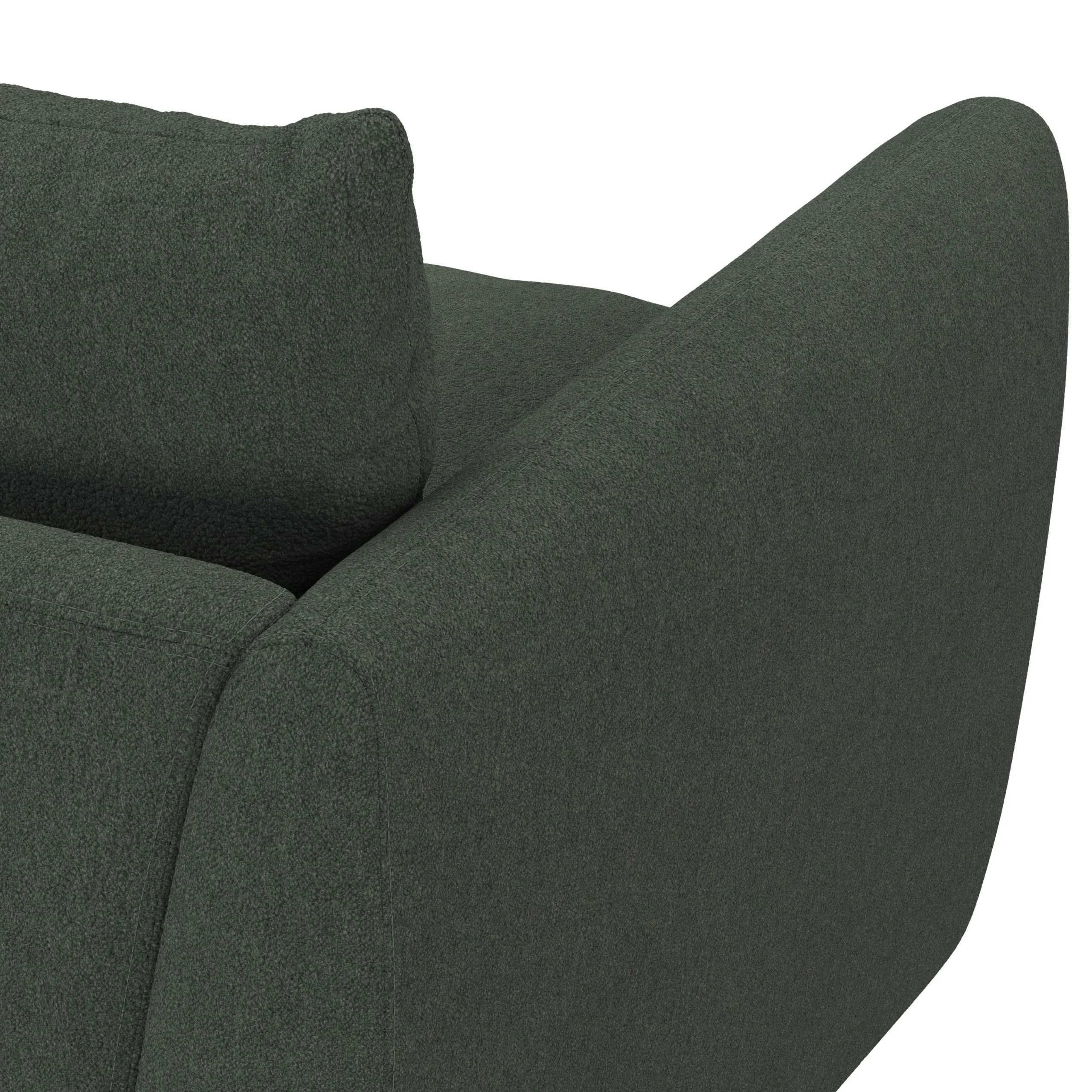 Leigh 92_ Modular Sofa - Green Wool Bouclé - Image 6