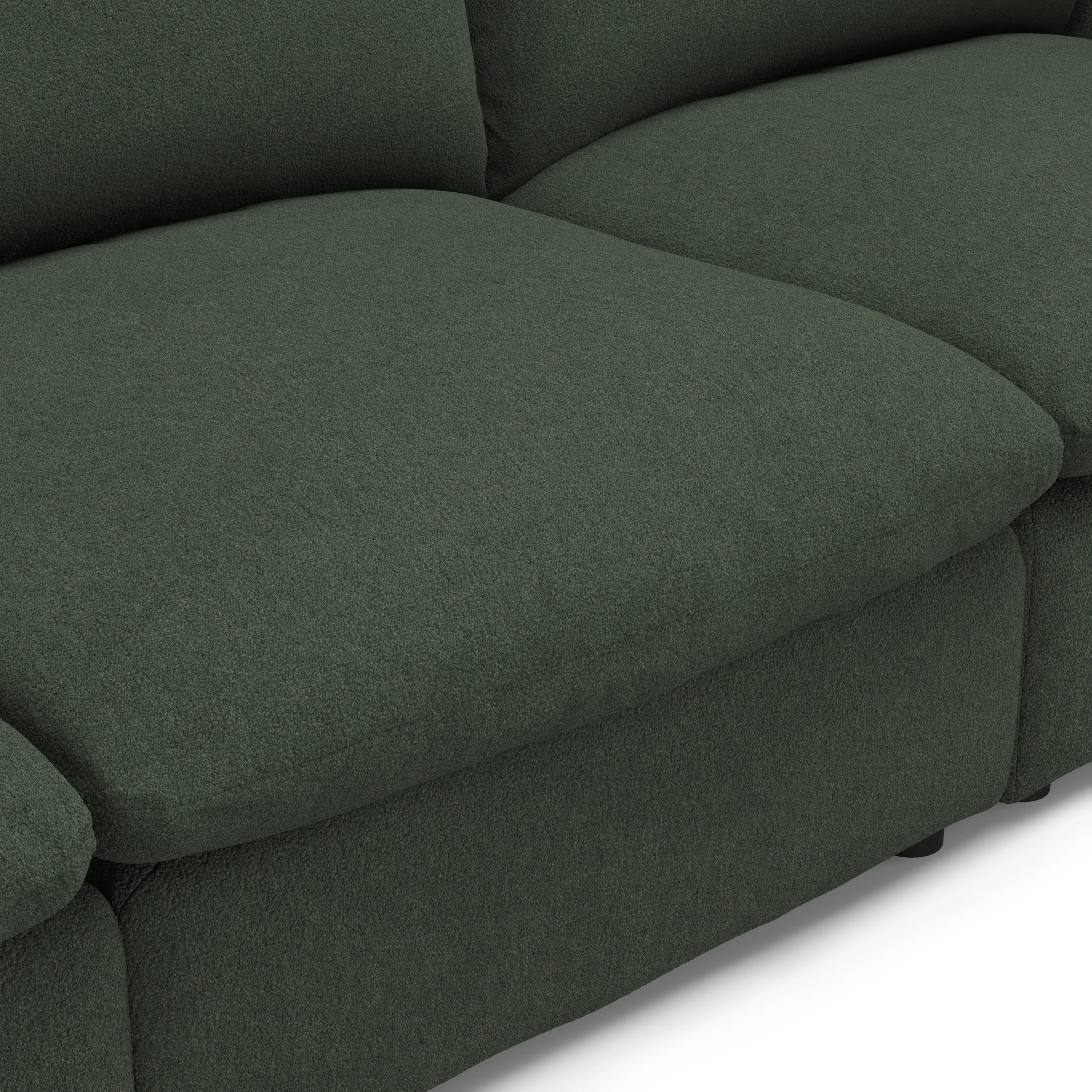 Leigh 131.5_ Modular Sofa - Green Wool Bouclé - Image 7