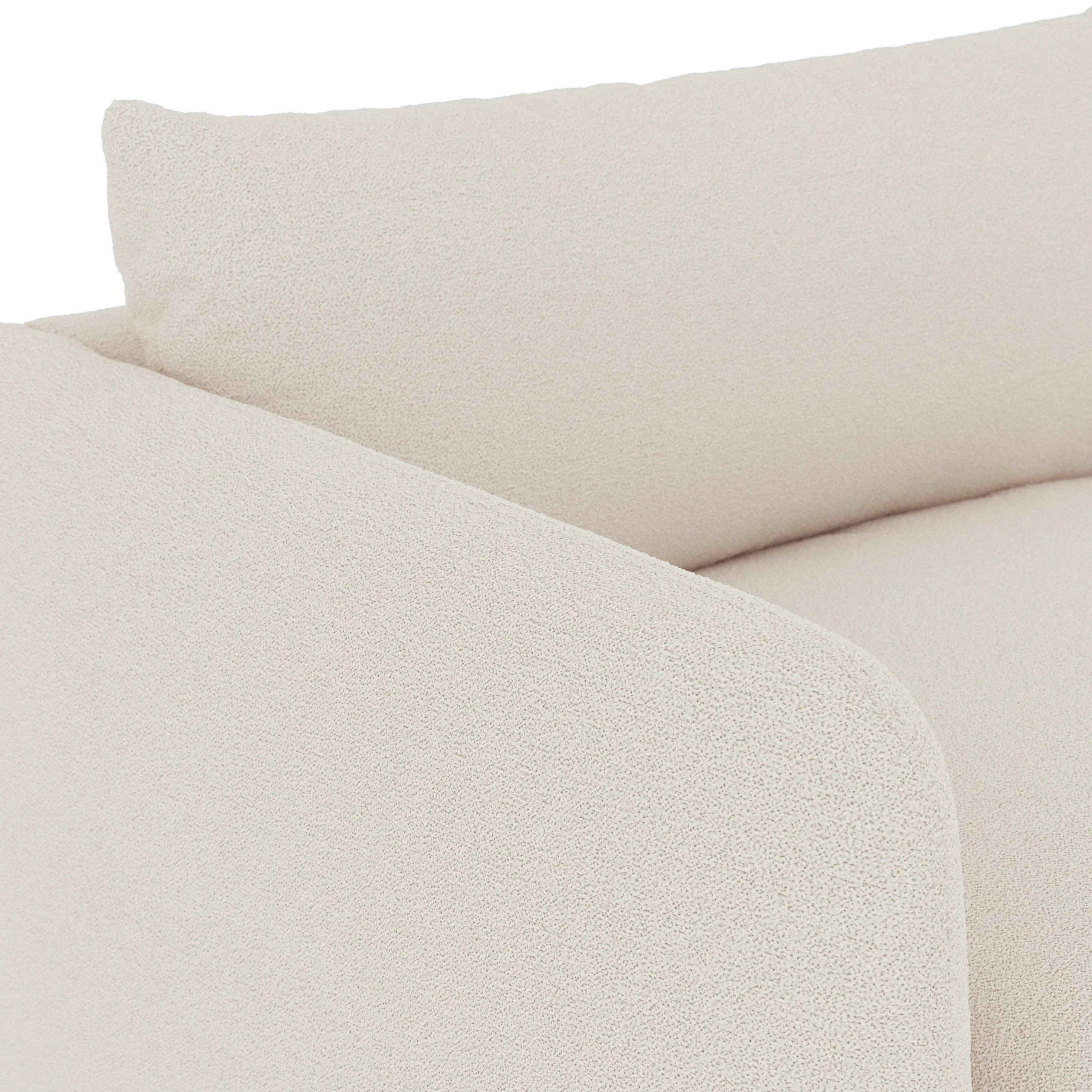 Leigh 131.5_ Modular Sofa - Ivory Wool Bouclé - Image 4