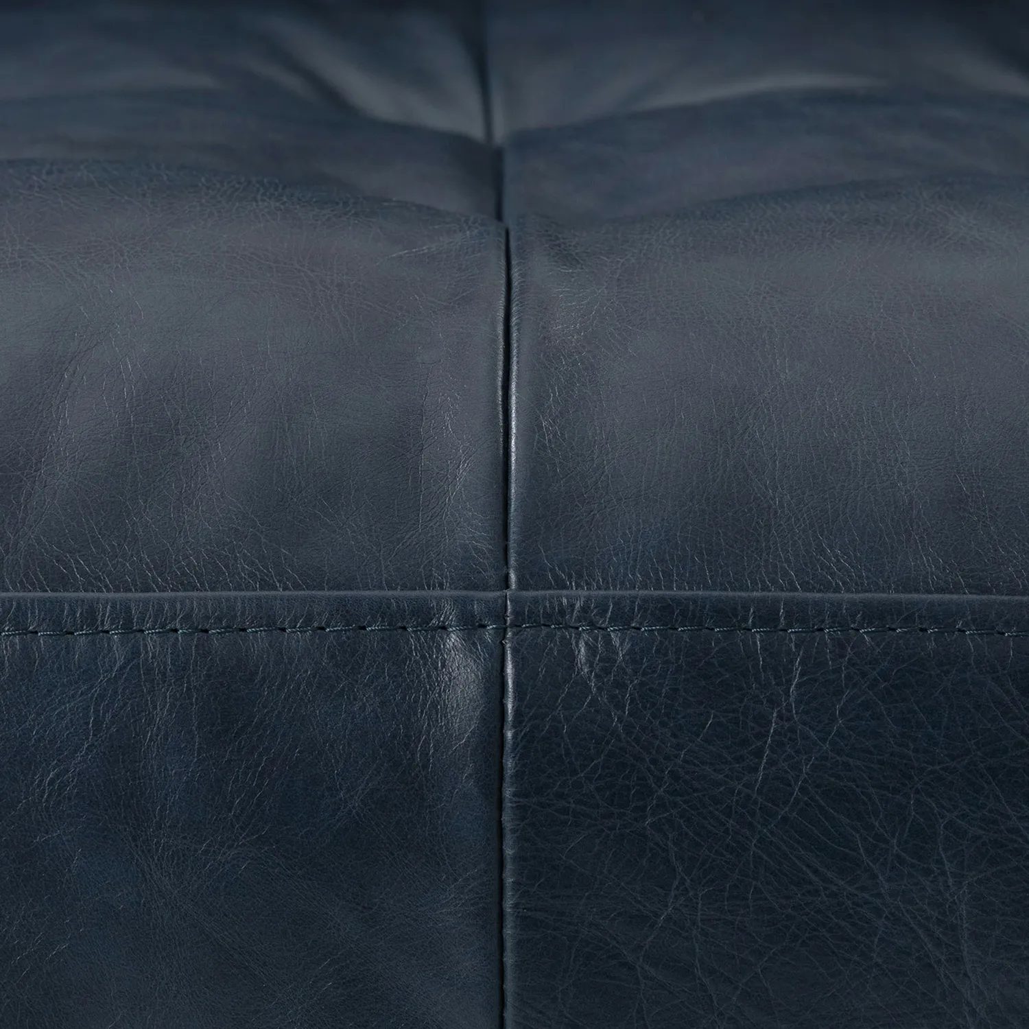 Sven 42_ Tufted Leather Lounge Chair - Oxford Blue - Image 6