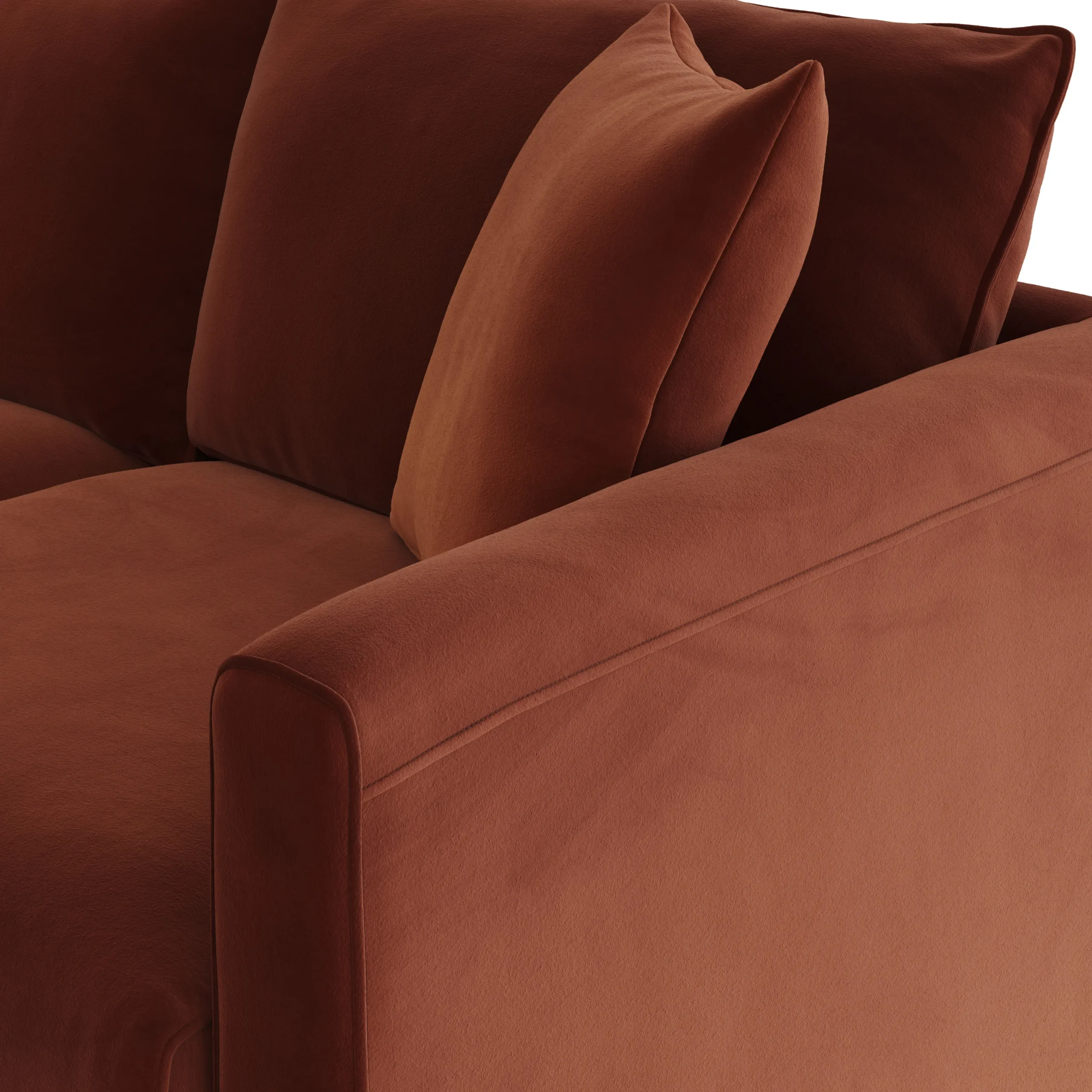 Lenae 104.5_ Velvet Modular Sofa - Hale Rust - Image 6