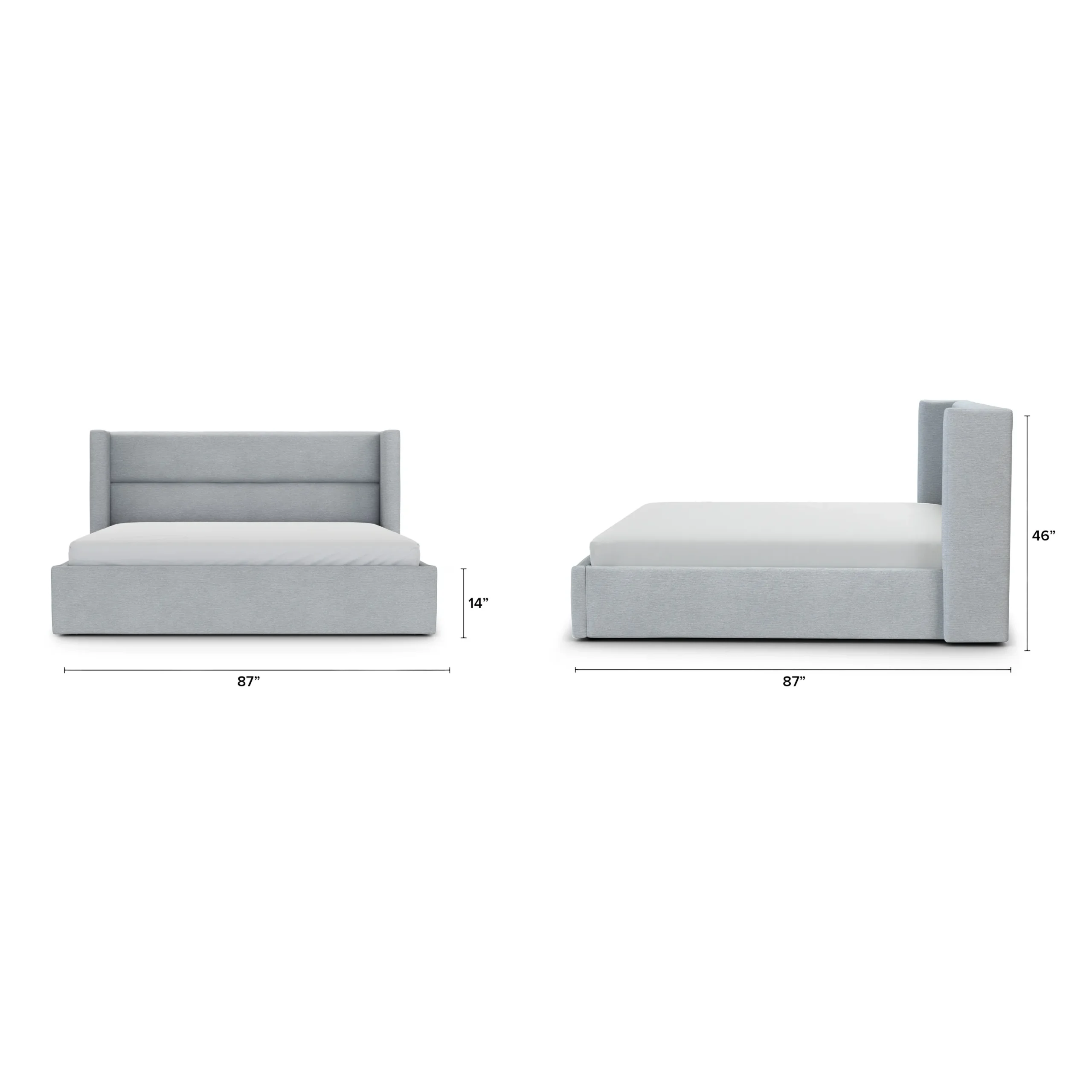 Calabri King Upholstered Bed - Silver Light Blue - Image 6