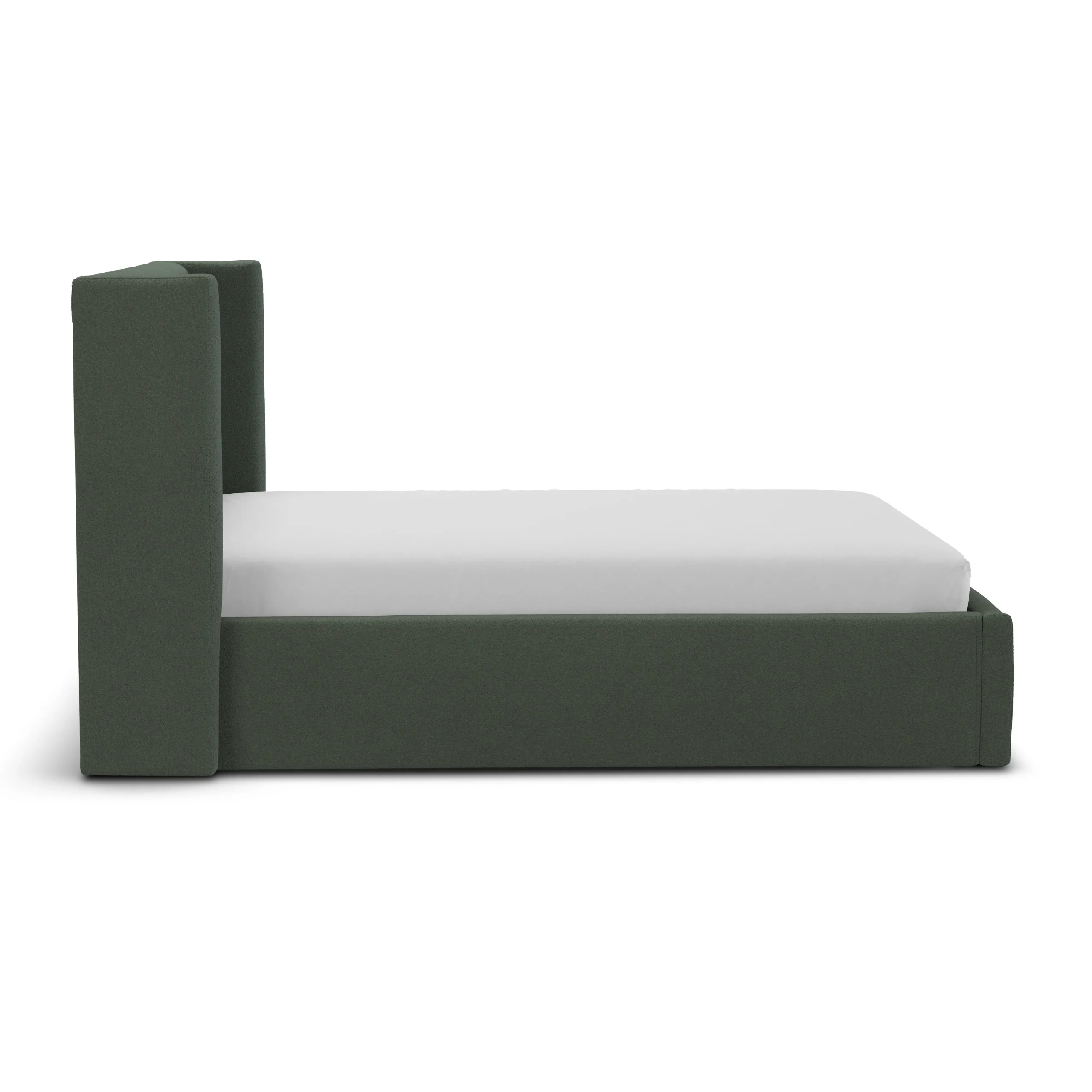 Calabri Queen Upholstered Bed - Green Wool Bouclé - Image 8