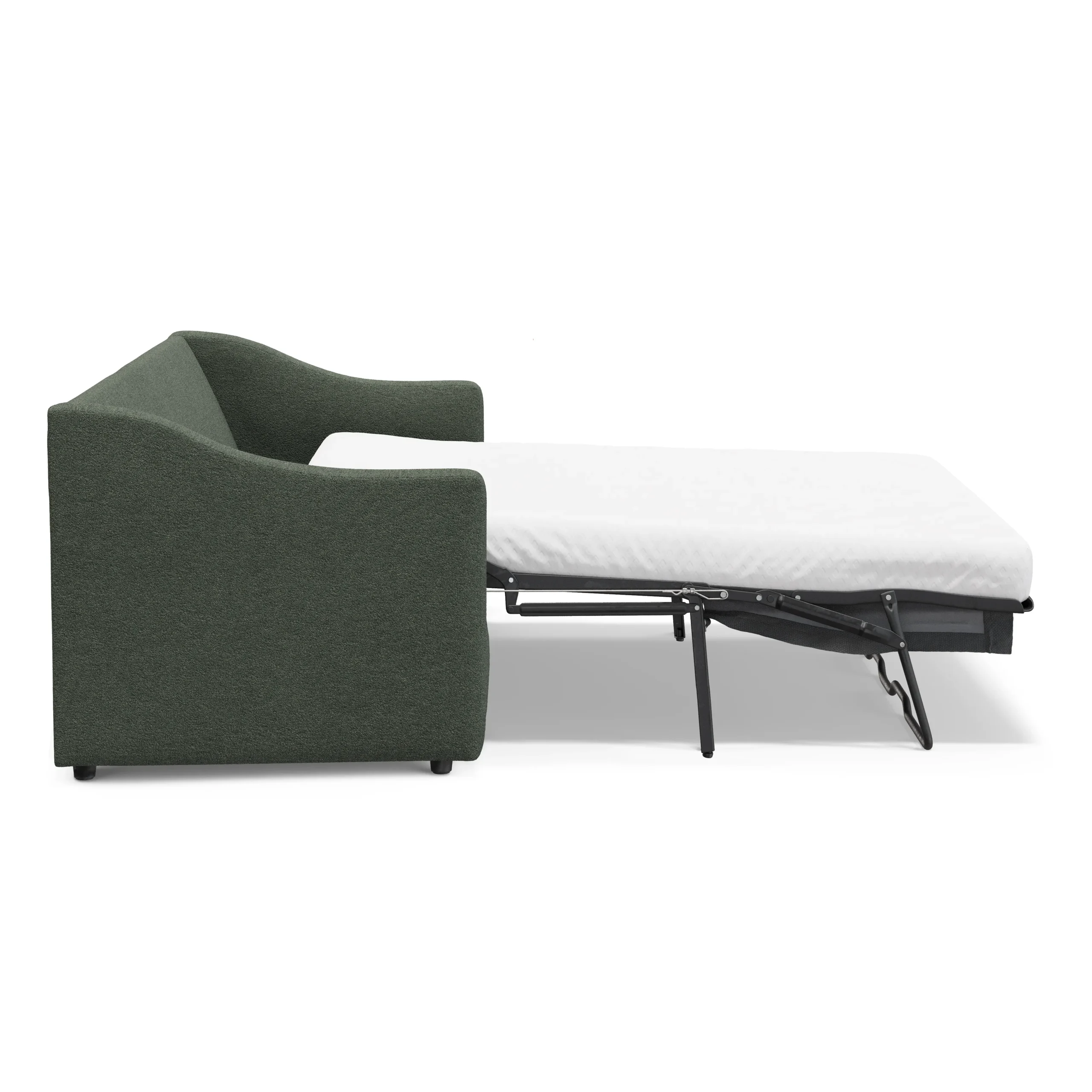 Landry 84.5_ Sofa Bed - Green Wool Bouclé - Image 8