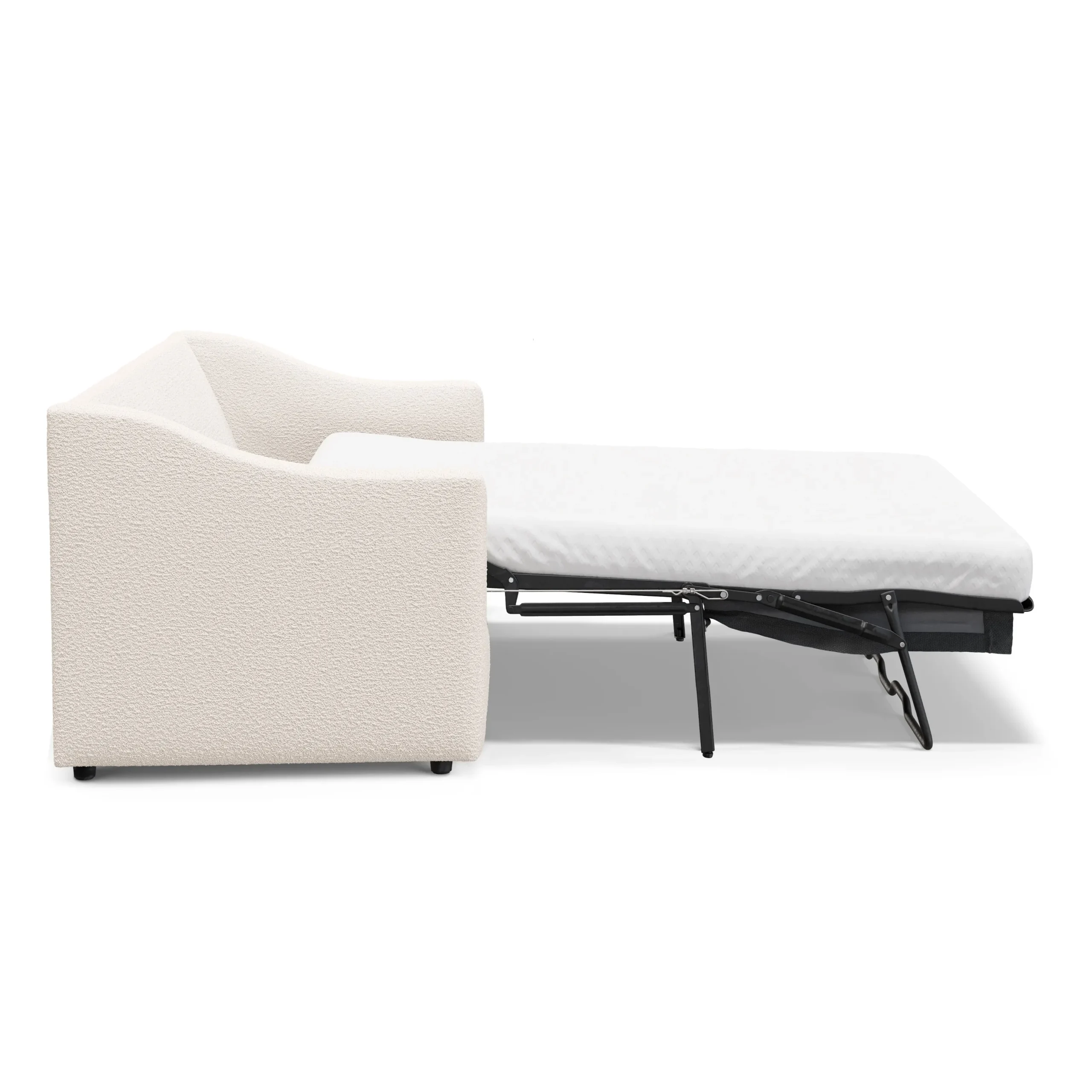 Landry 84.5_ Sofa Bed - Ivory Wool Bouclé - Image 8