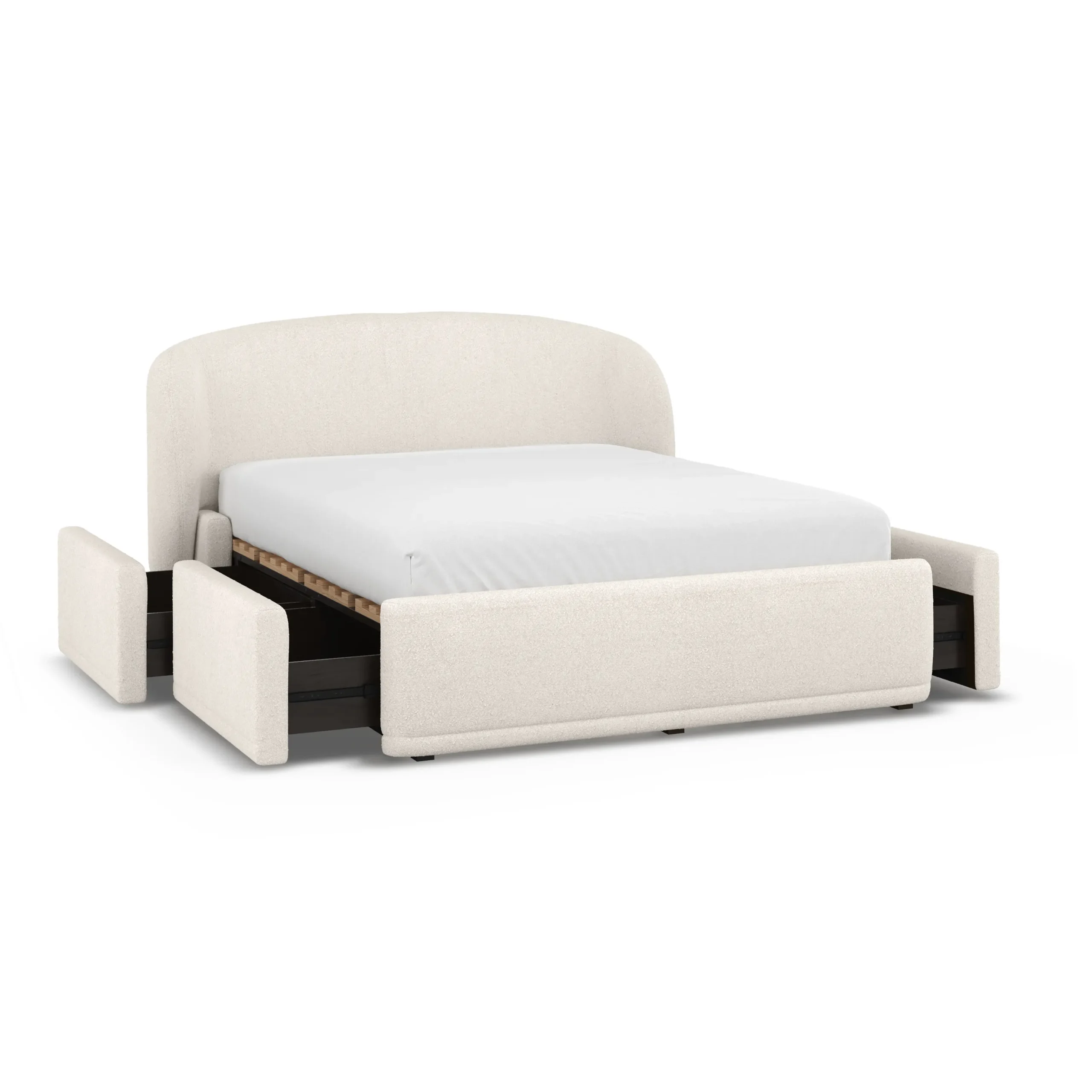Kayra Queen Upholstered Storage Bed - Ivory Bouclé - Image 11