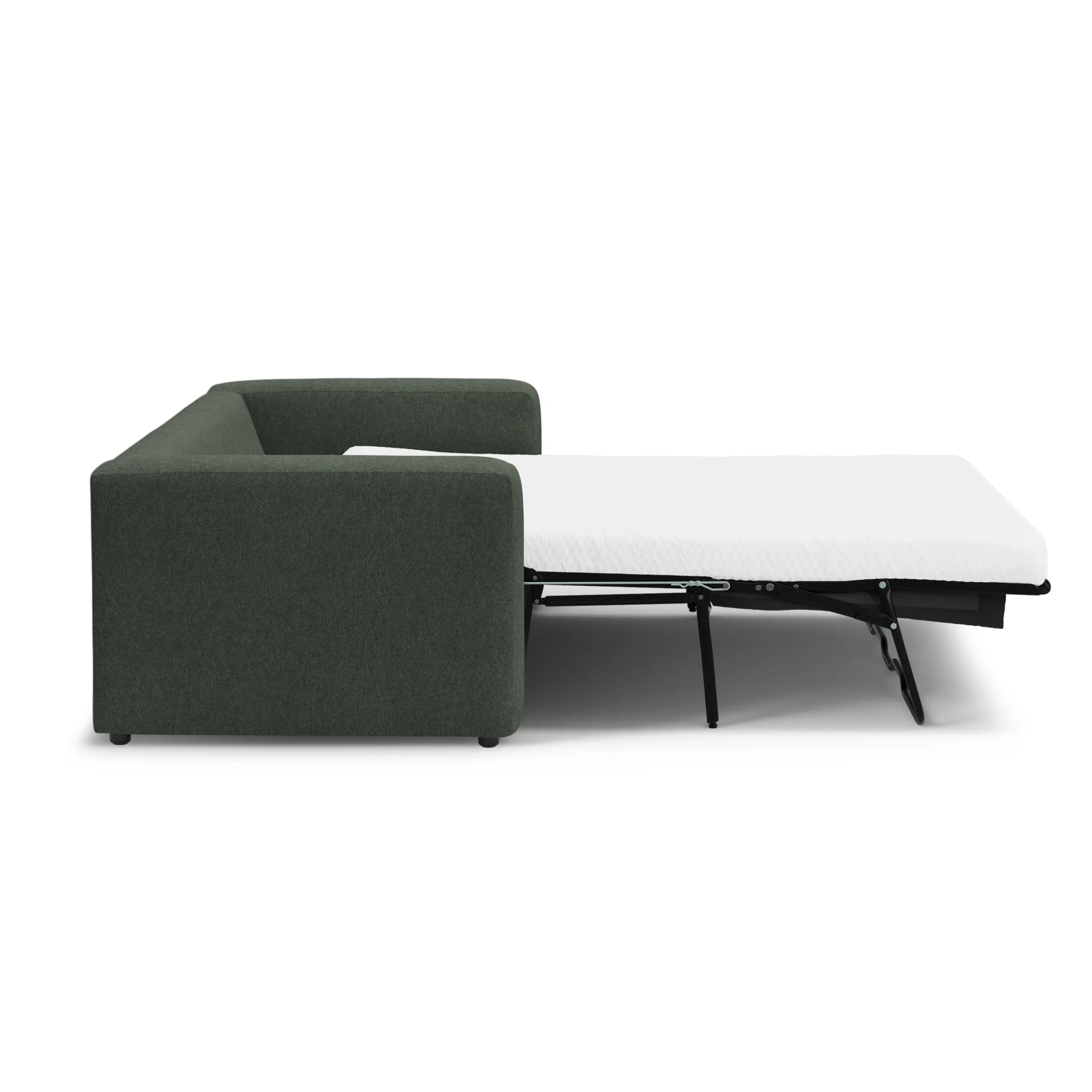Riley 84_ Sofa Bed - Green Wool Bouclé - Image 8
