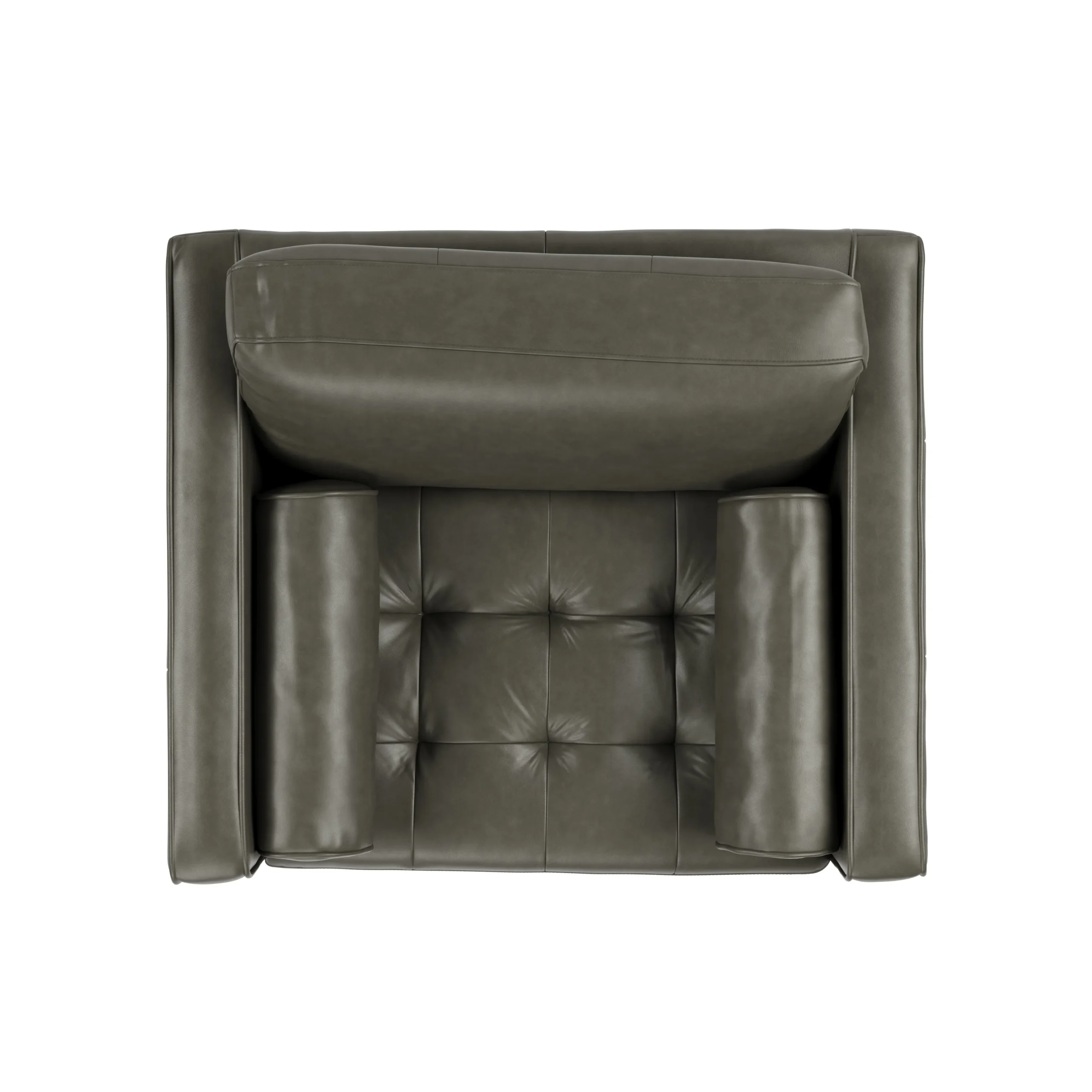 Sven 45.5_ Tufted Leather Sleeper Chair - Charme Green - Image 8