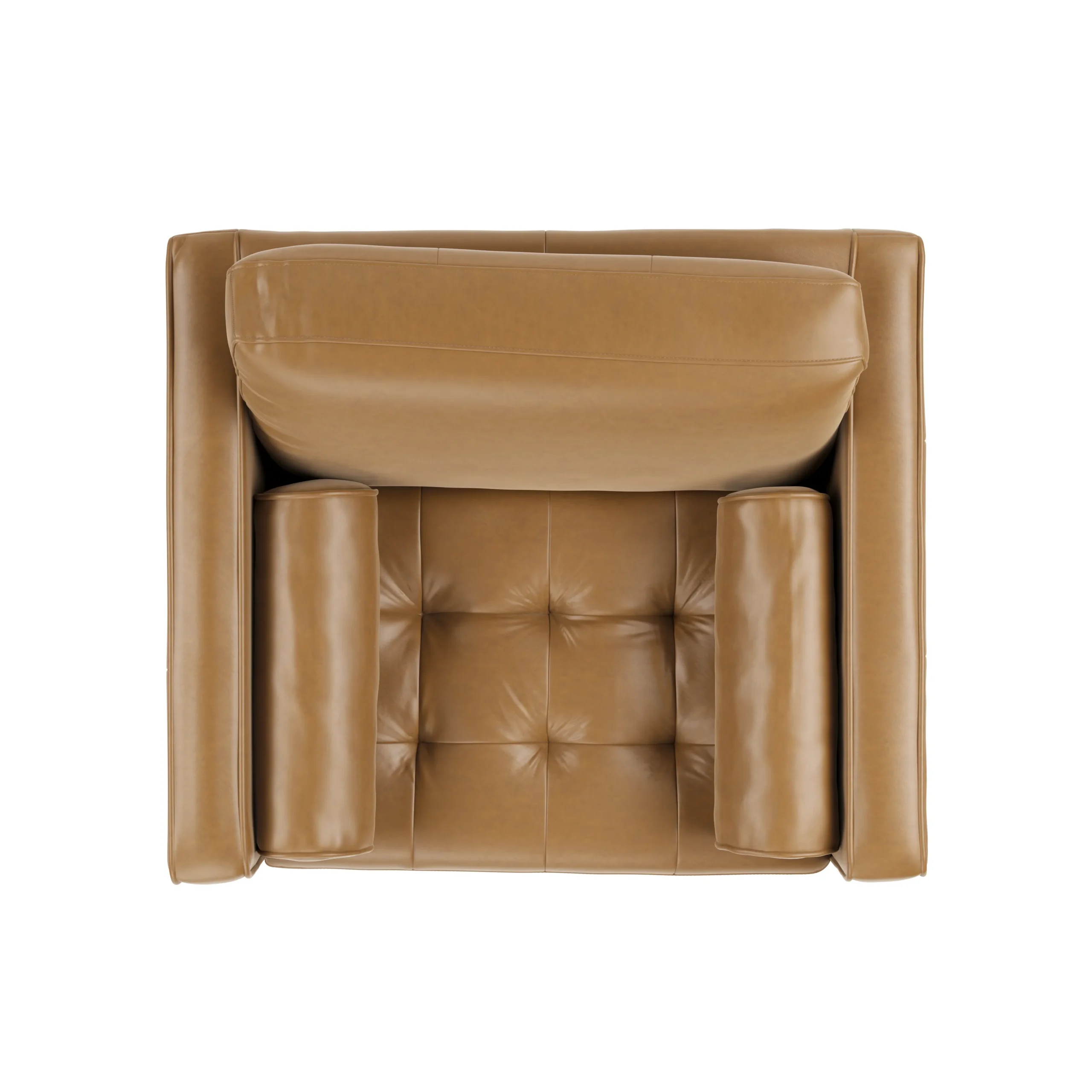 Sven 45.5_ Tufted Leather Sleeper Chair - Charme Tan - Image 8