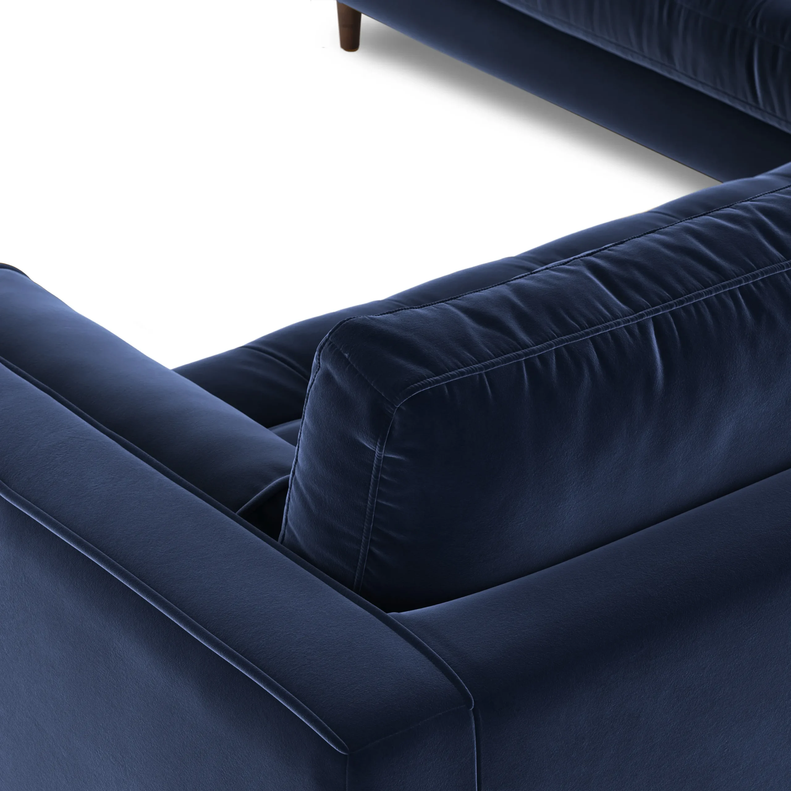 Sven 107_ Tufted Velvet Corner Sectional - Plush Cascadia Blue - Image 9