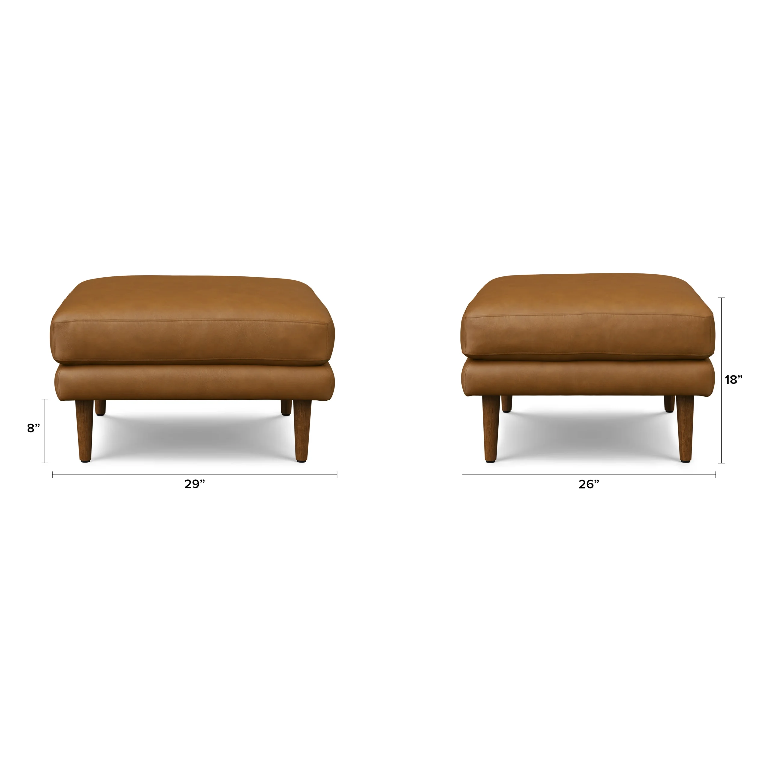 Burrard 29_ Leather Ottoman - Bella Caramel - Image 2