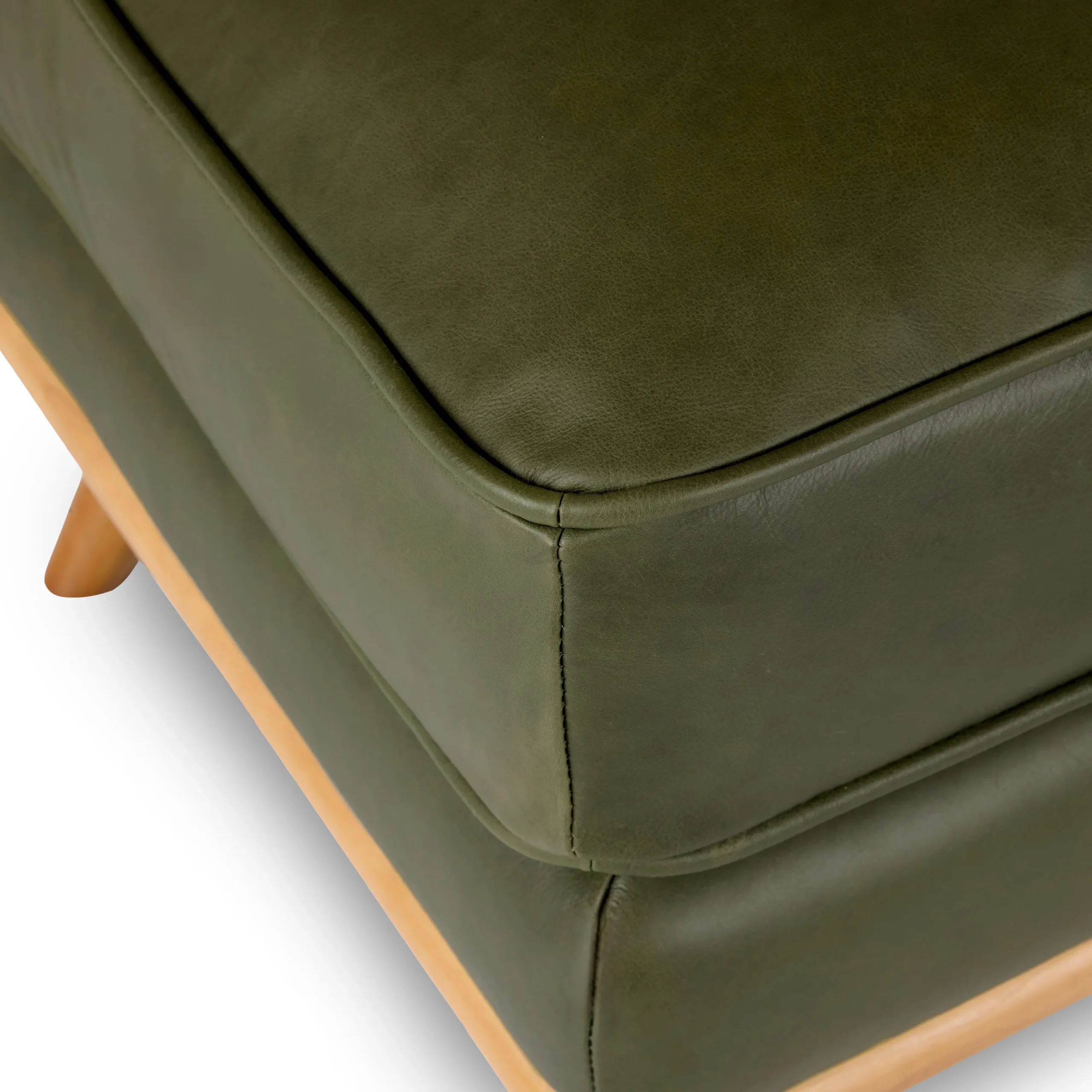 Timber 31_ Leather Ottoman - Charme Green - Image 5